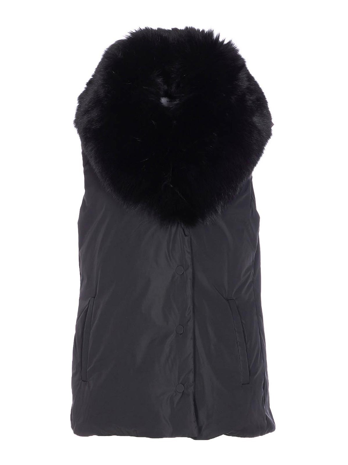 Black Padded Vest Frontal Buttons Closure 26WAG01675DOTMC99 (YVES SALOMON / ベスト ) | YVES SALOMON (イヴ サロモン)