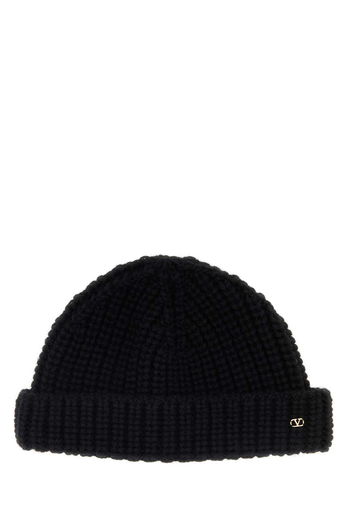 Black wool beanie hat 7Y0HB03CBMM0NO (Valentino Garavani / 帽子 ) | Valentino Garavani (ヴァレンティノ)