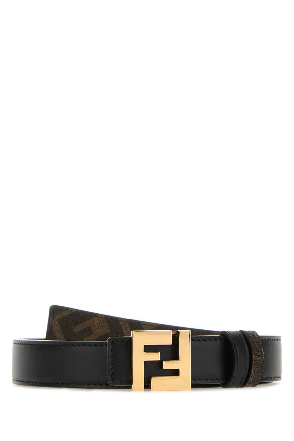 Black leather FF Squared reversible belt 7C0511AFF2F1A94 (FENDI / ベルト・サスペンダー ) | FENDI (フェンディ)