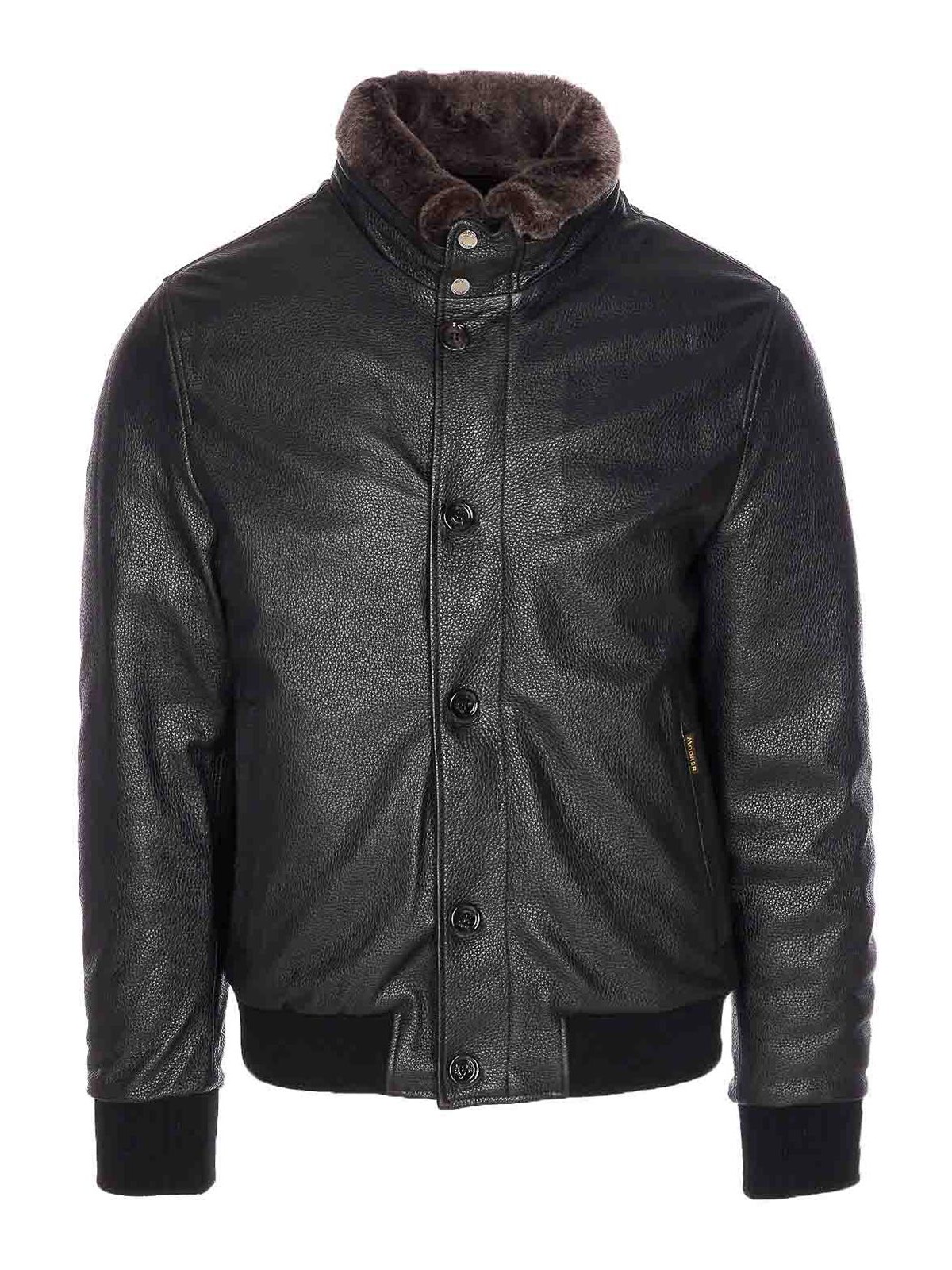 Black Cleros Jacket Zip And Buttons Closure CLEROSP1U0001 (MooRER / レザー&ファージャケット・コート ) | MooRER (ムーレー)