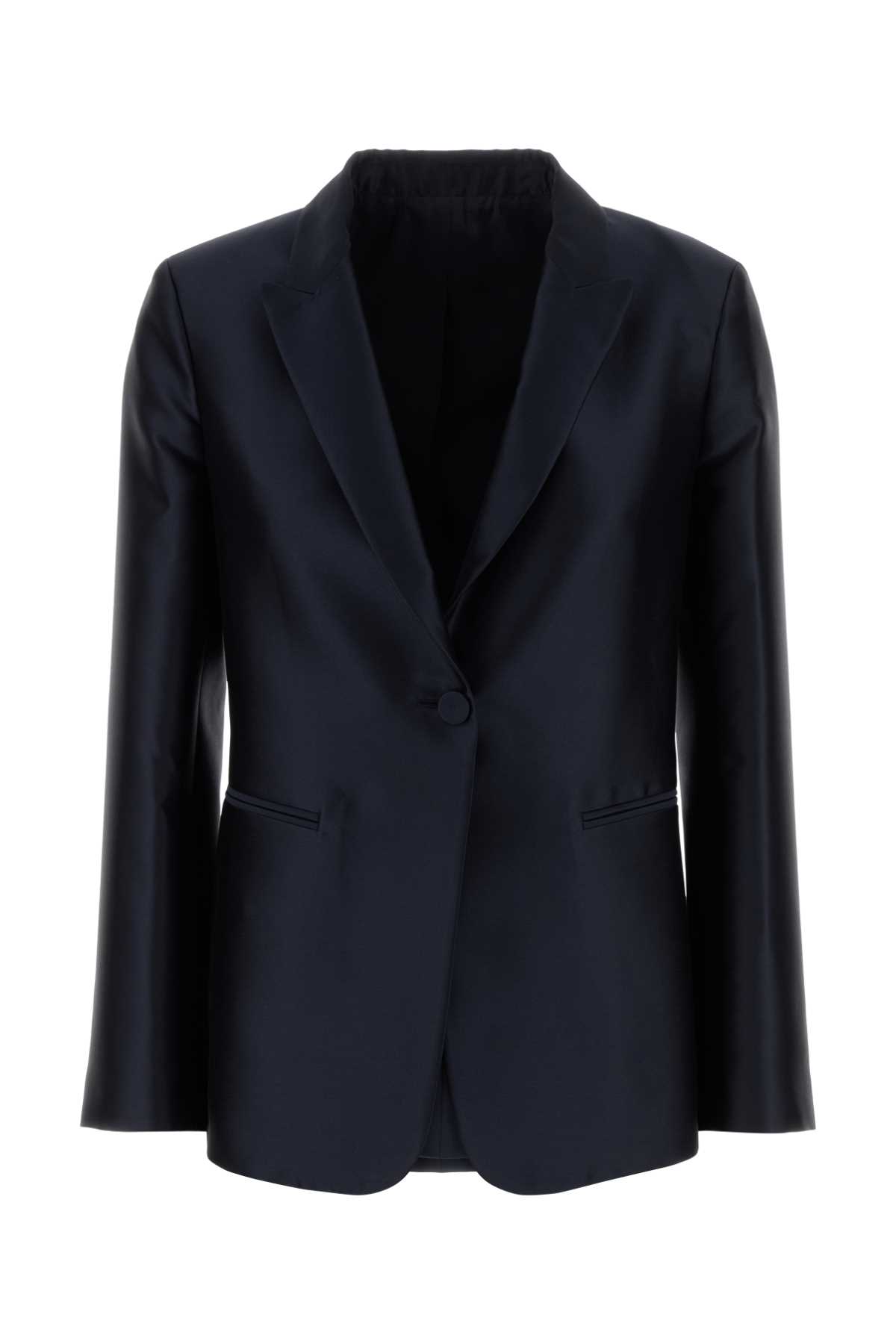 Navy blue satin blazer A051151460510 (ALBERTA FERRETTI / ブレザー・ジャケット ) | ALBERTA FERRETTI (アルベルタ フェレッティ)