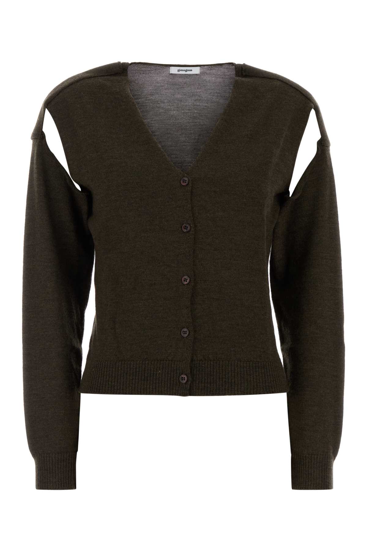 Dark green wool Coucou cardigan COUCOUJUMPERBROWN (gimaguas / ニット・セーター・カーディガン ) | gimaguas (ギマガス)