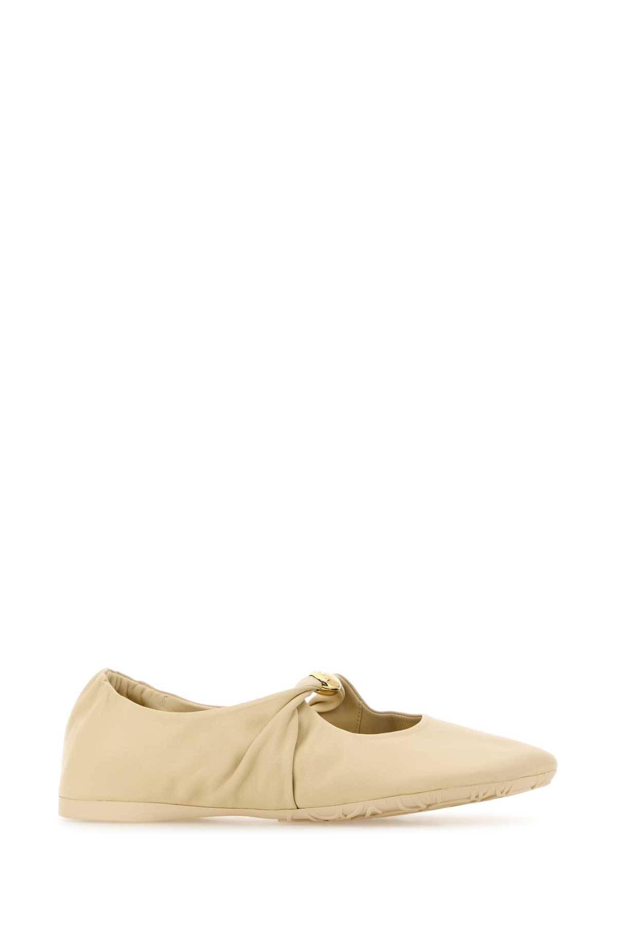 Cream nappa leather Pebble ballerinas L815466X46DOUGH (LOEWE / フラットシューズ ) | LOEWE (ロエベ)(1)