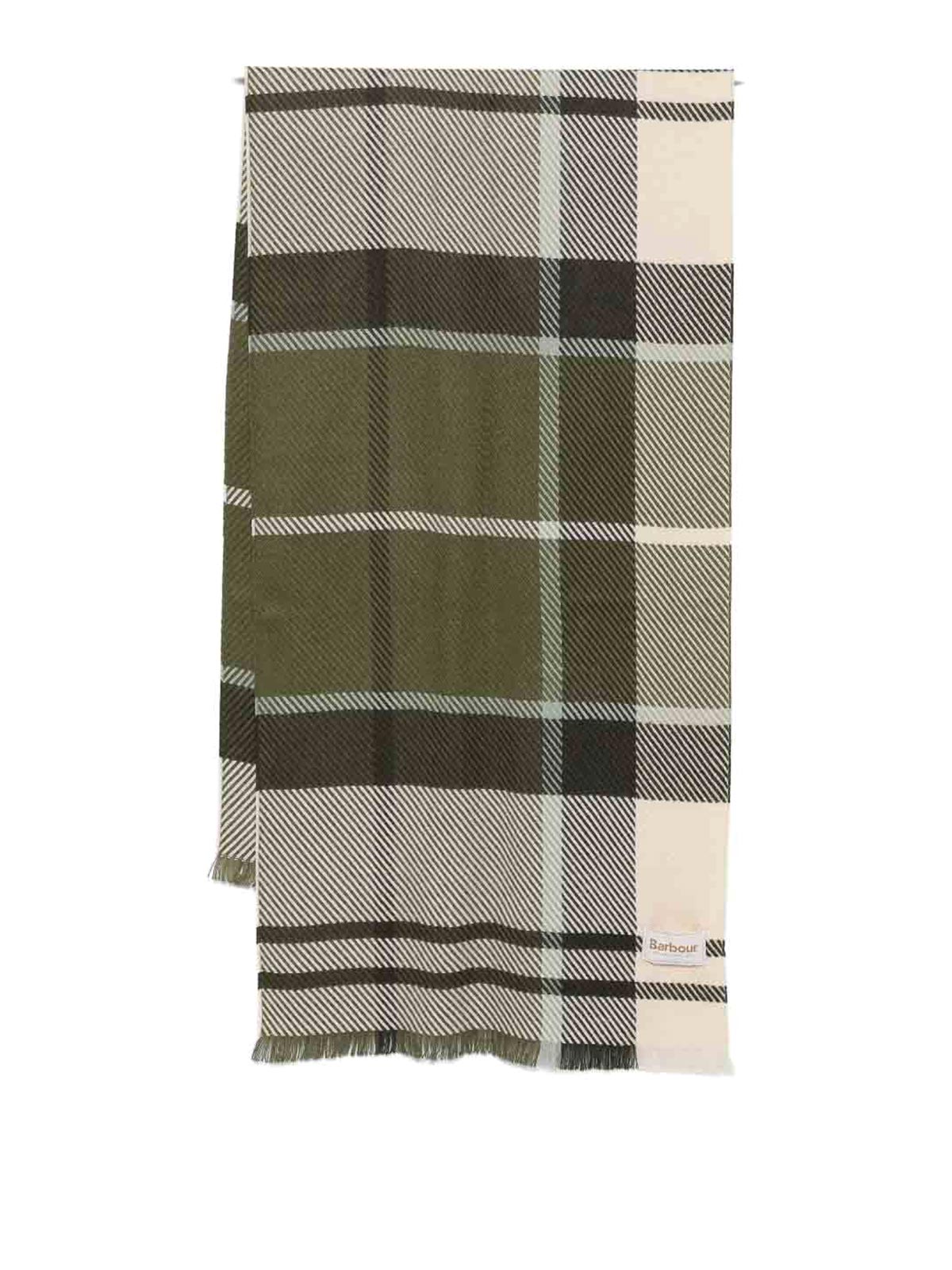 Green And Cream Check Scarf LSC0308GN71 (Barbour / スカーフ・マフラー ) | Barbour (バブアー)
