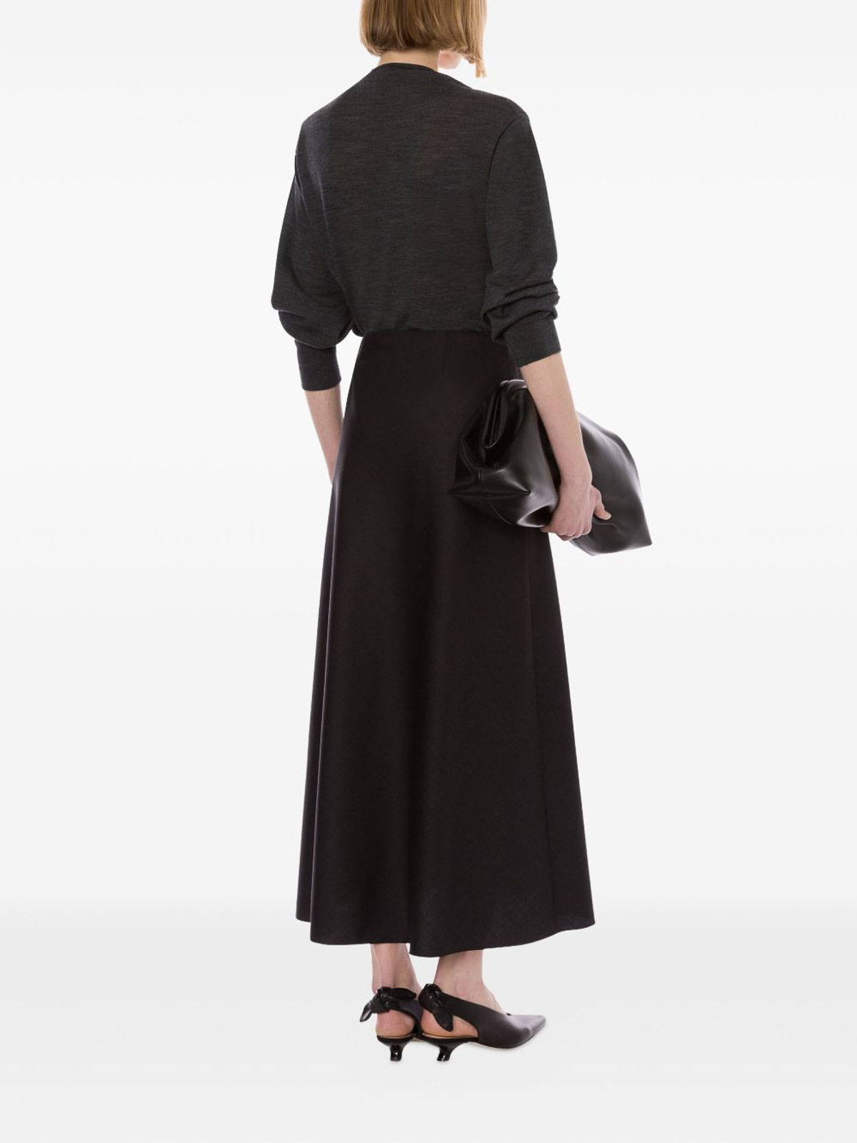 Dark Grey High-Waisted Midi Skirt 010466350509 (ALBERTA FERRETTI / スカート ) | ALBERTA FERRETTI (アルベルタ フェレッティ)(1)