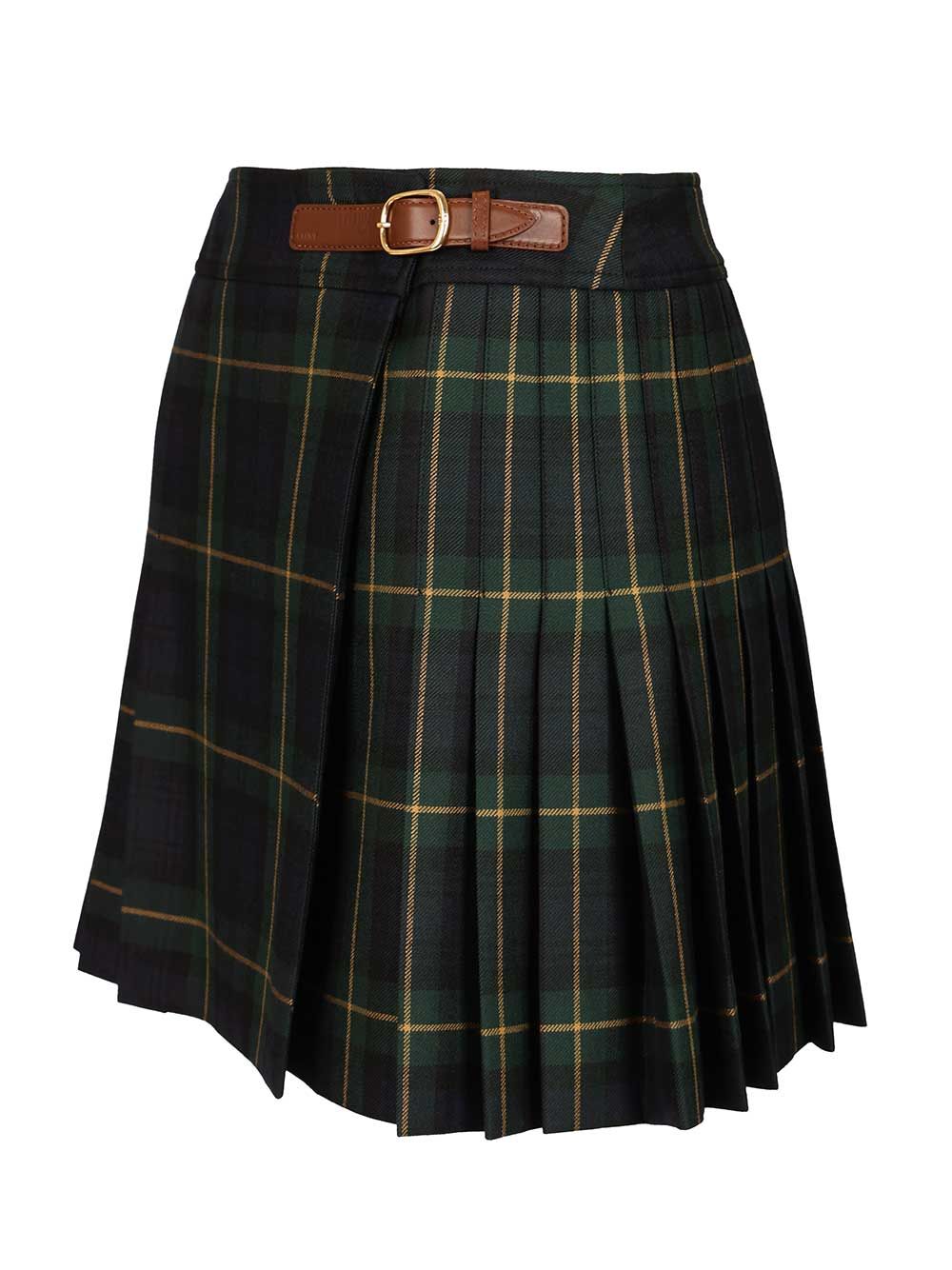 MINI JUPE KILT DETAIL CUIR TARTAN WOOL GABARDINE RJ03D0109GAB5 (CELINE / スカート ) | CELINE (セリーヌ)(2)