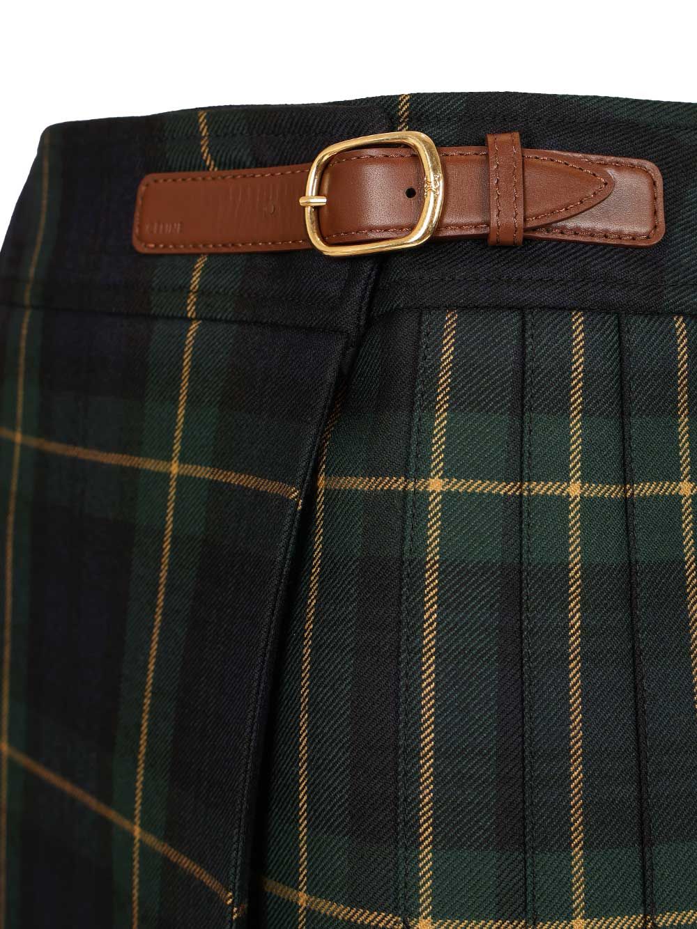 MINI JUPE KILT DETAIL CUIR TARTAN WOOL GABARDINE RJ03D0109GAB5 (CELINE / スカート ) | CELINE (セリーヌ)(3)