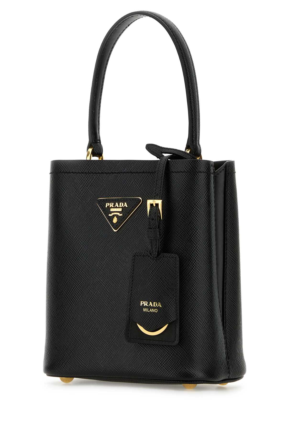 Black leather small Panier handbag 1BA217VOOD2ERXF0002 (Prada / ハンドバッグ・ショルダーバッグ ) | Prada (プラダ)(1)