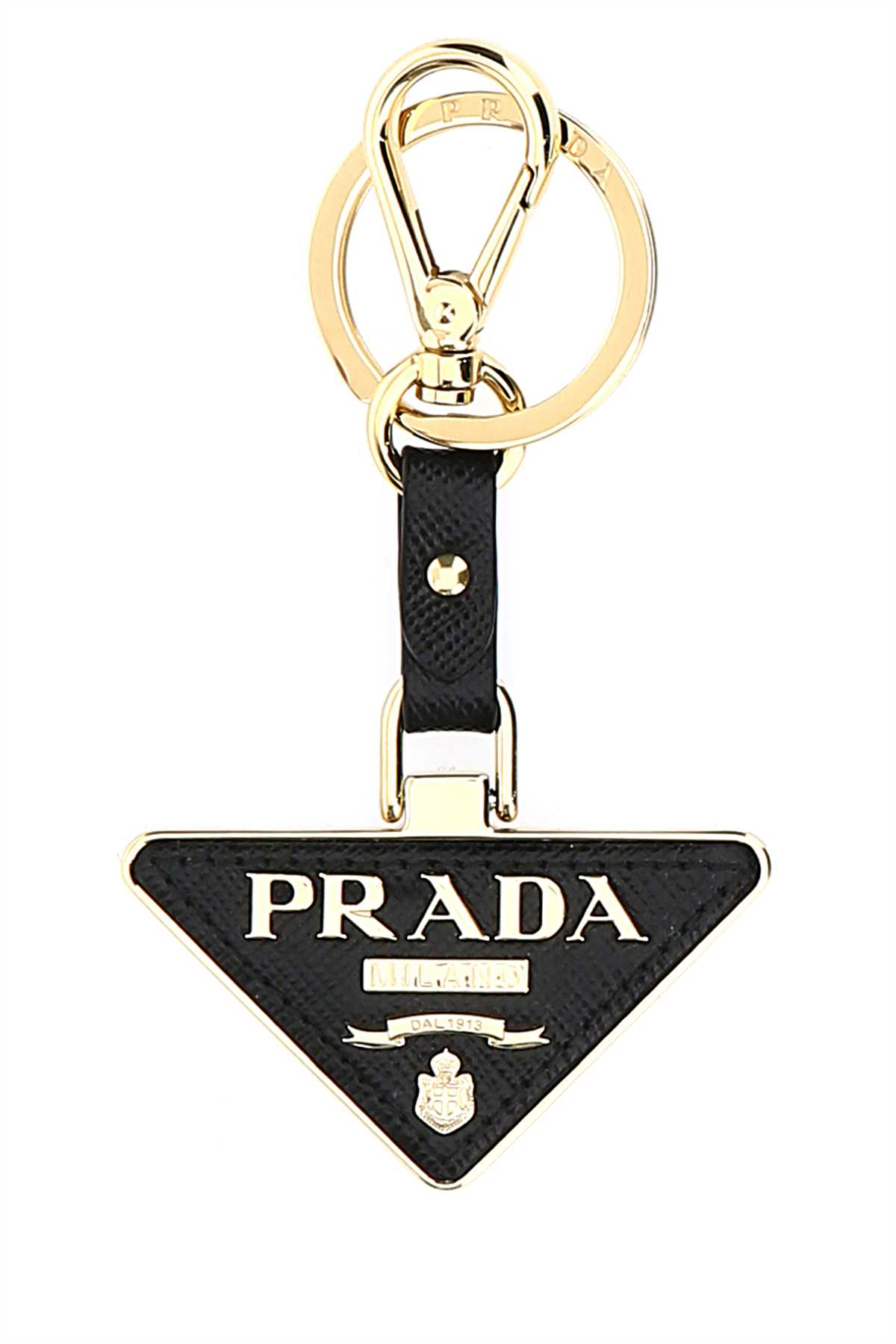 Two-tone metal and leather key ring 1PP128053F0002 (Prada / キーリング・キーケース ) | Prada (プラダ)