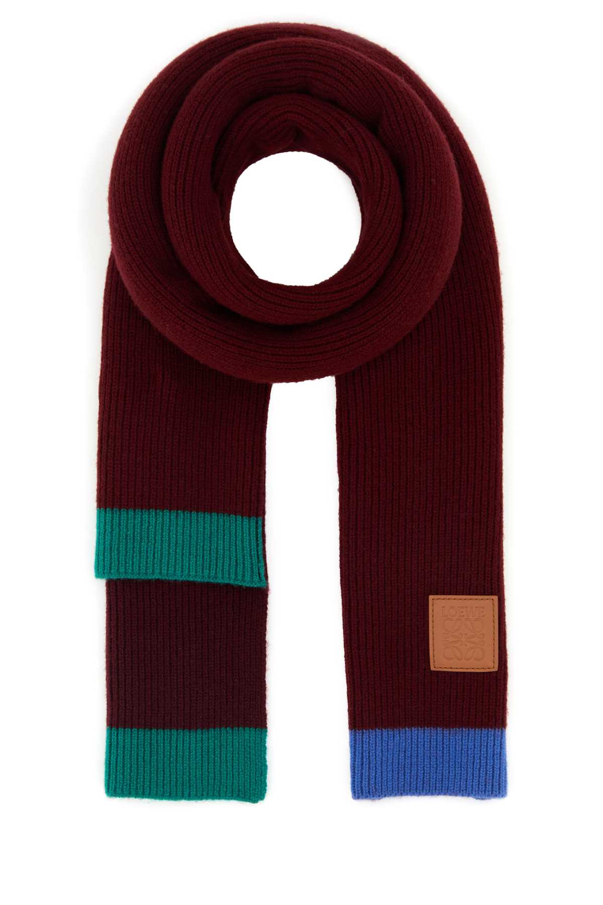 Burgundy wool scarf FSA8S3SK01GREREDMUL (LOEWE / スカーフ・マフラー ) | LOEWE (ロエベ)