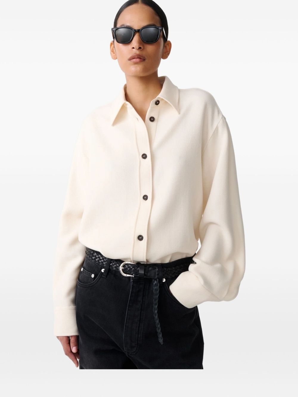 STUDIO NICHOLSON Shirts White SANTINISNW1606CHALK (Studio Nicholson / シャツ・ブラウス ) | Studio Nicholson (スタジオニコルソン)(2)