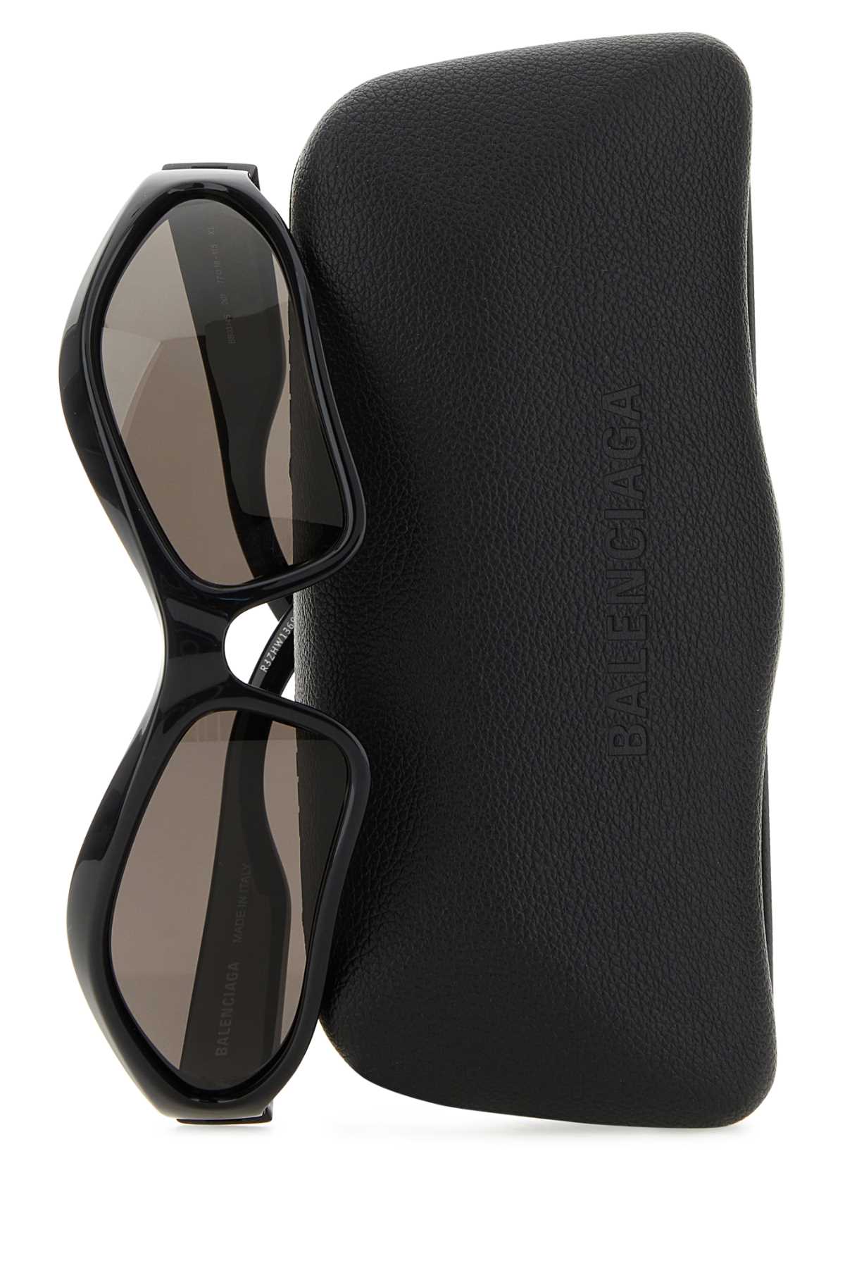 Black acetate Fennec Oval sunglasses 768054T00071000 (Balenciaga / サングラス・アイウェア ) | Balenciaga (バレンシアガ)(2)