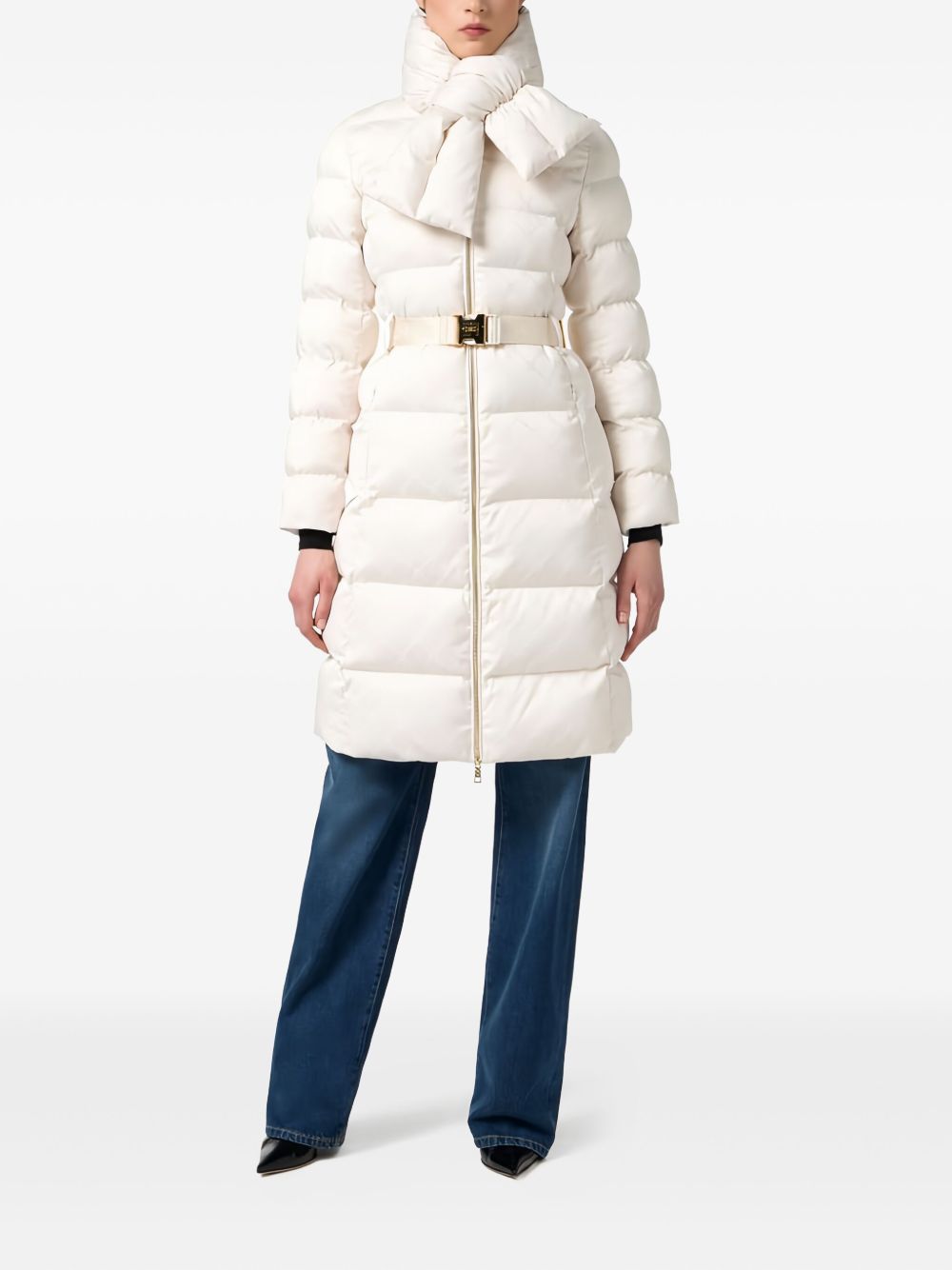 Elisabetta Franchi Coats White PI84D56E2DZ9 (Elisabetta Franchi / ダウンジャケット・コート ) | Elisabetta Franchi (エリザベッタ フランキ)(1)