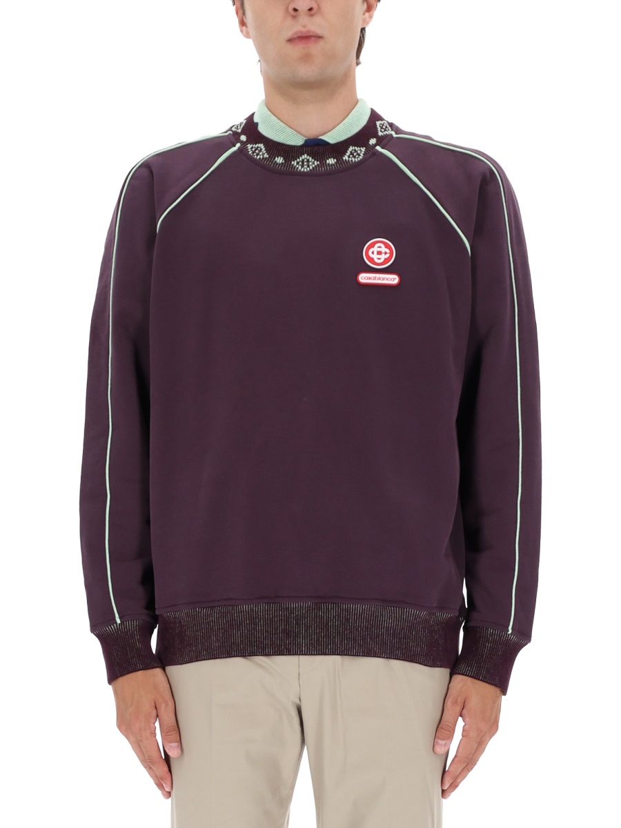 SWEATSHIRT WITH LOGO MAW25JTP43601AUBERGINE (Casablanca / スウェット・フーディー ) | Casablanca (カサブランカ)