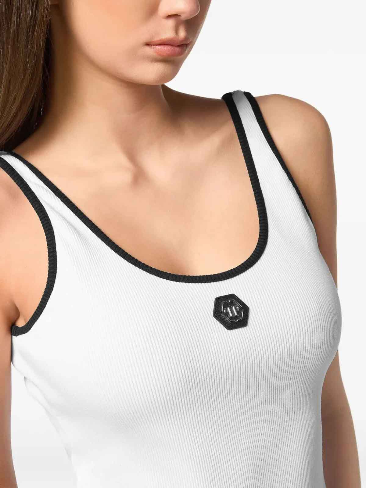 Cotton Rib Tank Top `Hexagon` FAECWTK3737PTE004N01 (PHILIPP PLEIN / タンクトップ・キャミソール ) | PHILIPP PLEIN (フィリップ プレイン)(2)