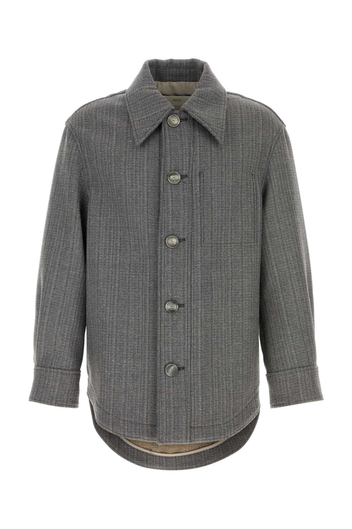 Grey wool blend overcoat UJK824WV00800711 (AMI Paris / カジュアルジャケット ) | AMI Paris (アミパリス)