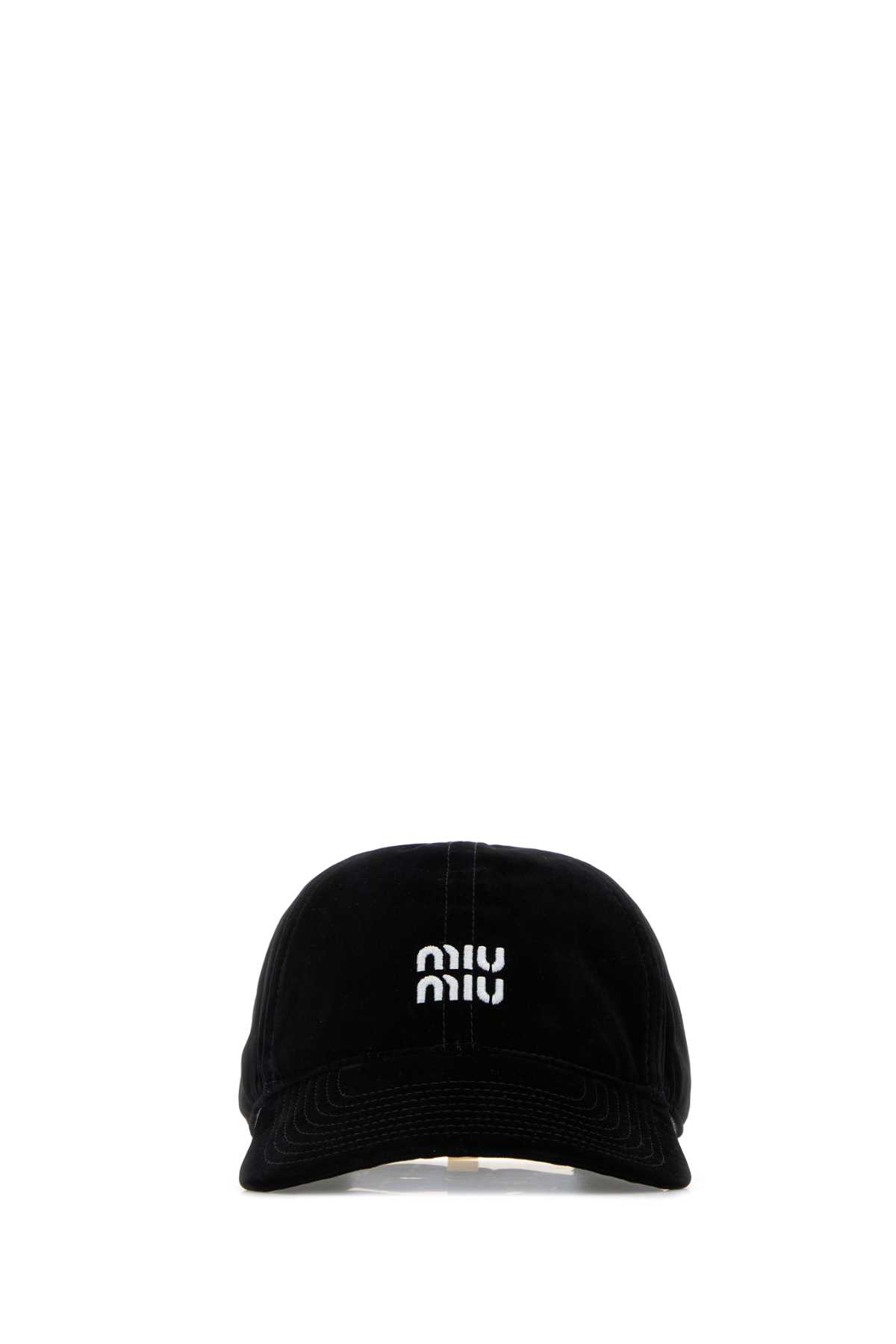 Black velvet baseball cap 5HC3692CUAF034S (MIU MIU / 帽子 ) | MIU MIU (ミュウミュウ)