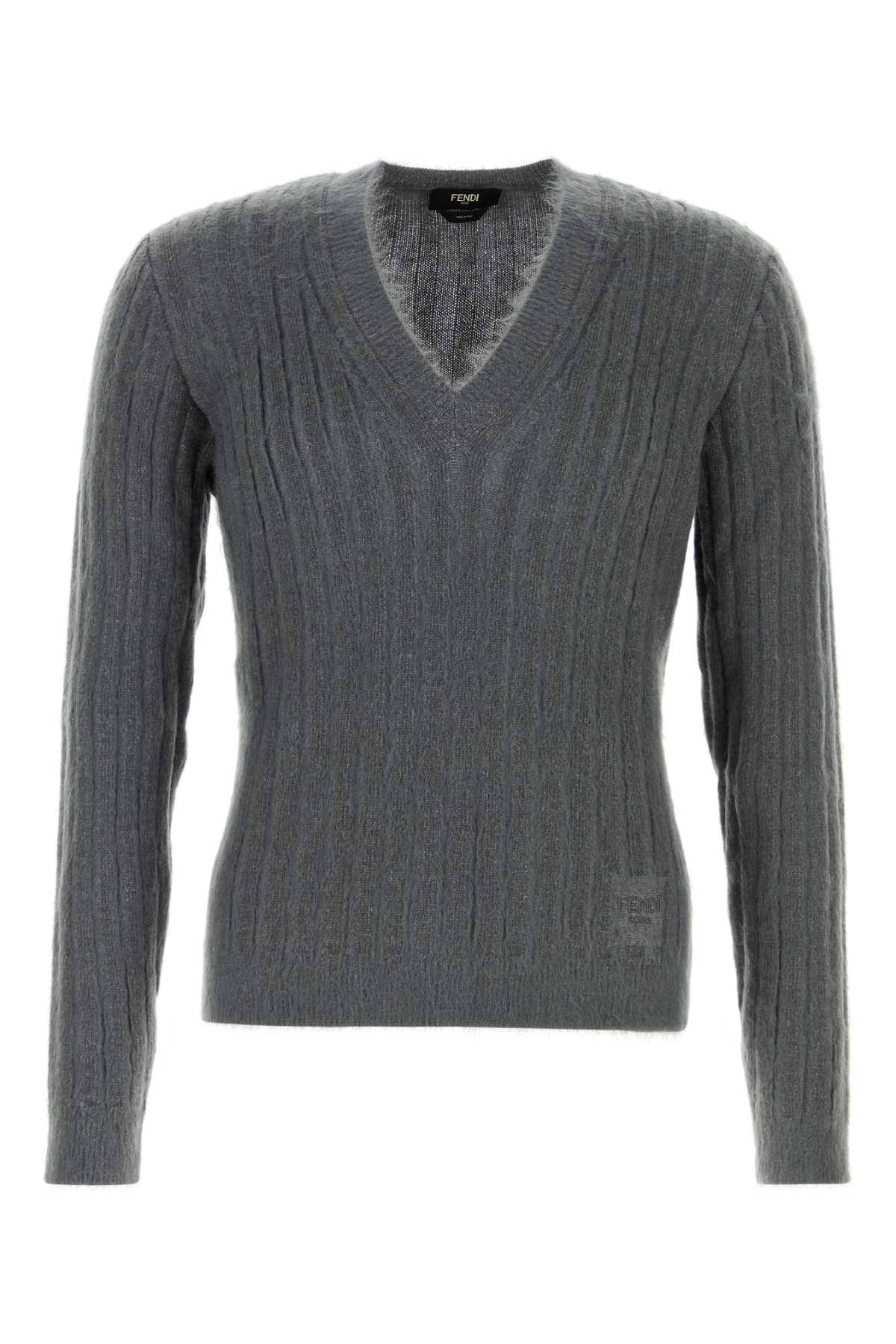 Dark grey stretch mohair blend sweater FZE068AVNTF0XDA (FENDI / ニット・セーター・カーディガン ) | FENDI (フェンディ)