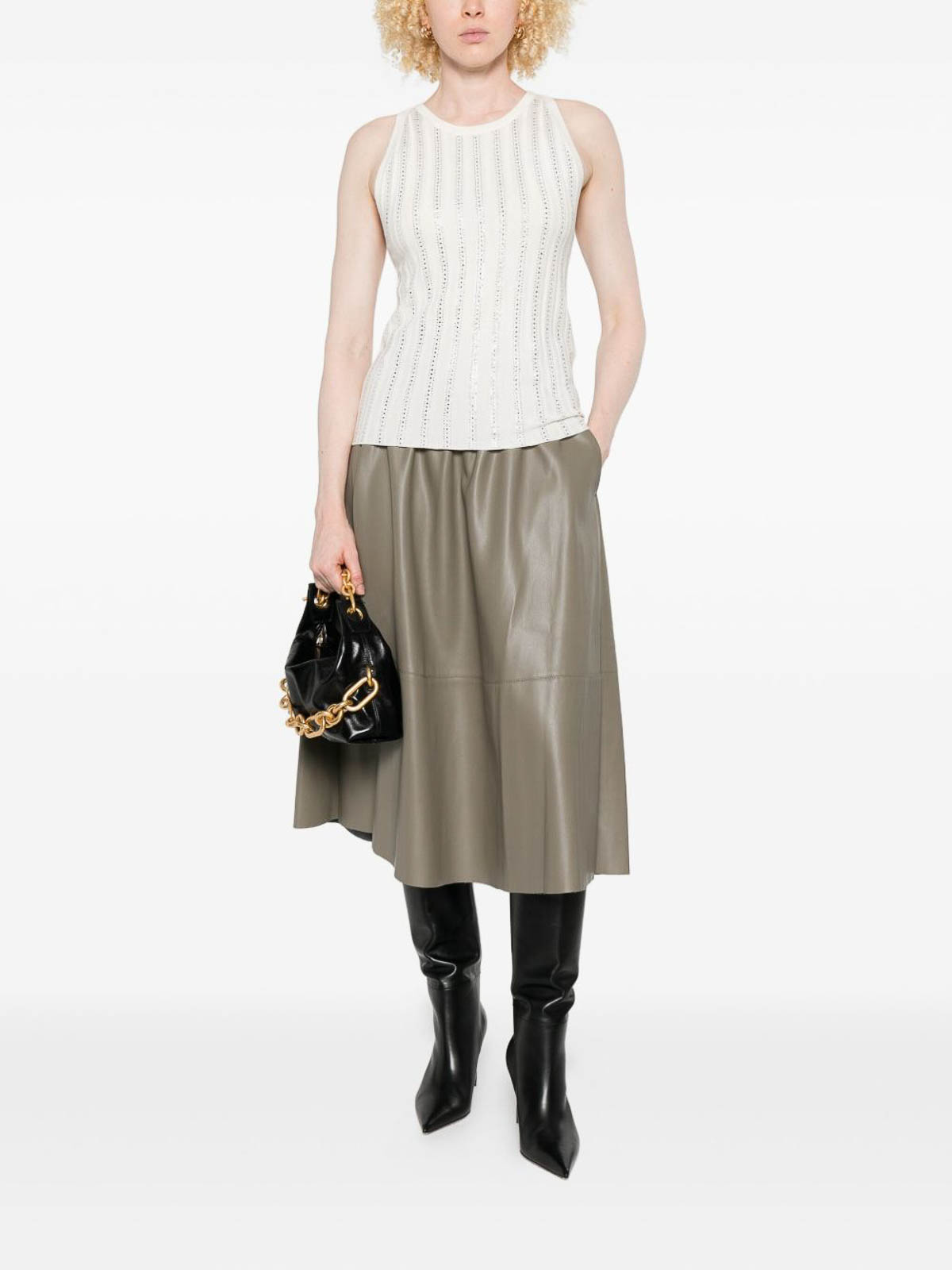 Top shoed with rhinestones CF5268MS49IX0718 (LIU•JO / タンクトップ・キャミソール ) | LIU•JO (リュー・ジョー)(4)