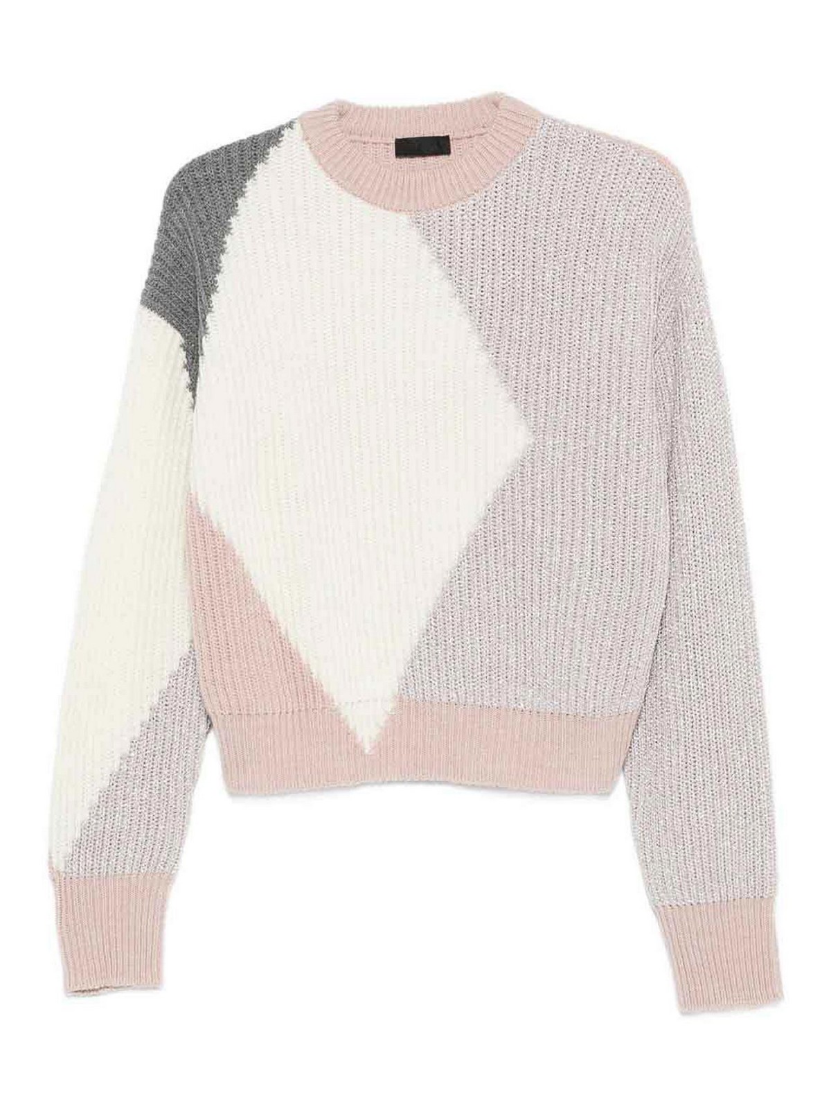 Wool sweater with geometric motif CF5400MA65NC3824 (LIU•JO / ニット・セーター・カーディガン ) | LIU•JO (リュー・ジョー)