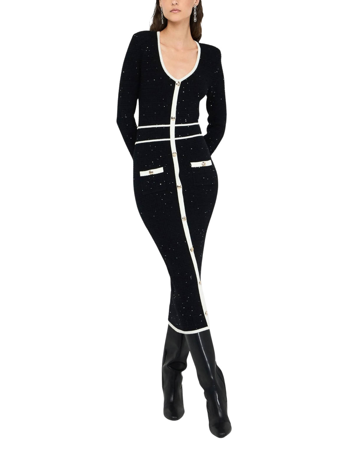 Midi dress with sequins CF5132MS18F03862 (LIU•JO / ワンピース・ドレス・オールインワン ) | LIU•JO (リュー・ジョー)(1)