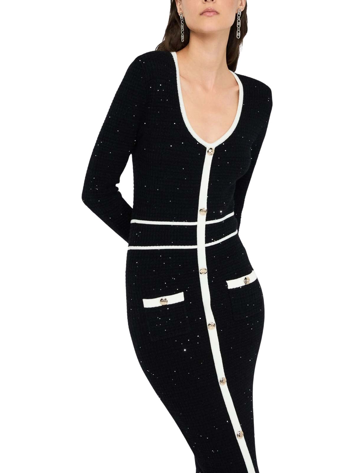 Midi dress with sequins CF5132MS18F03862 (LIU•JO / ワンピース・ドレス・オールインワン ) | LIU•JO (リュー・ジョー)(4)