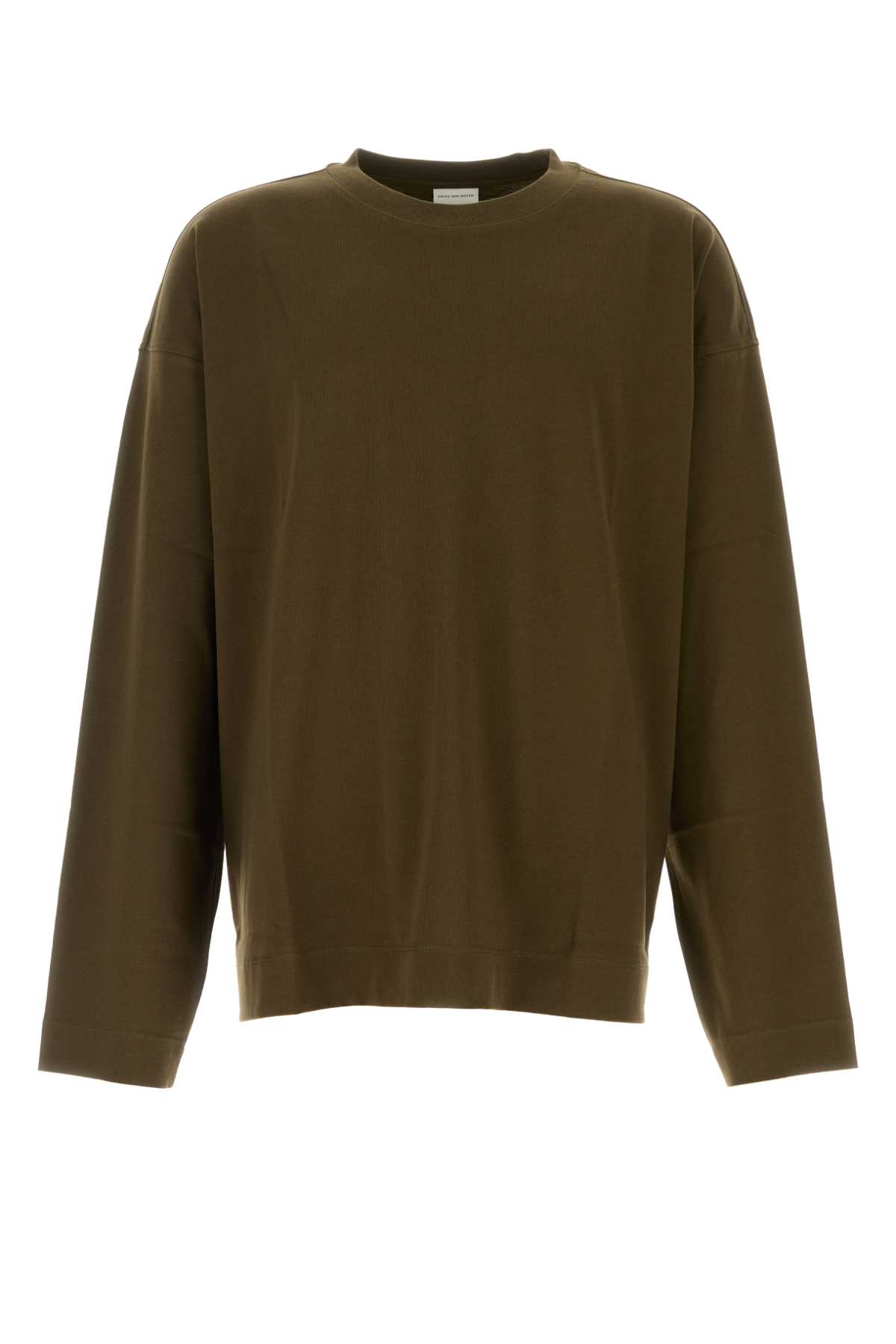 Khaki cotton Hegland oversize t-shirt 2510211121603606 (Dries Van Noten / Tシャツ・カットソー ) | Dries Van Noten (ドリスヴァンノッテン)