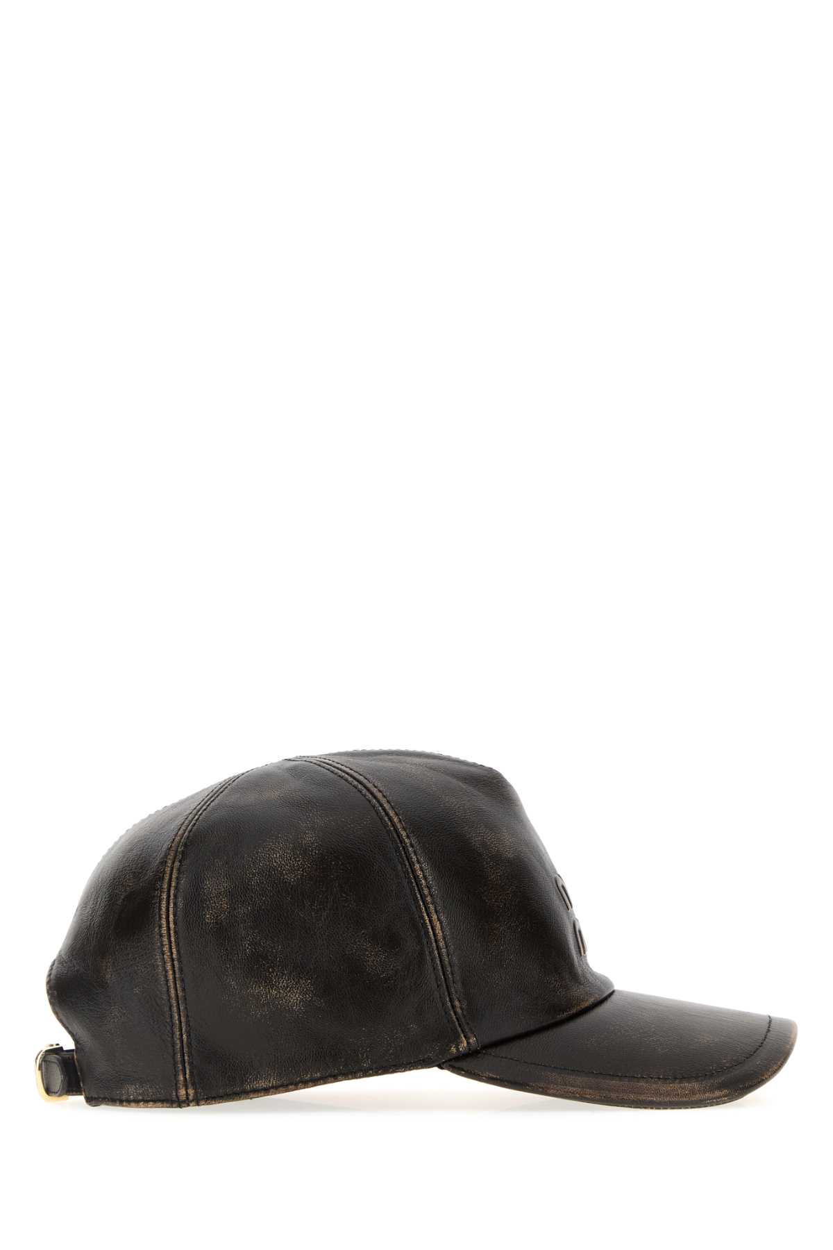 Dark brown nappa leather baseball cap 5HC179AF6PF0201 (MIU MIU / 帽子 ) | MIU MIU (ミュウミュウ)(1)