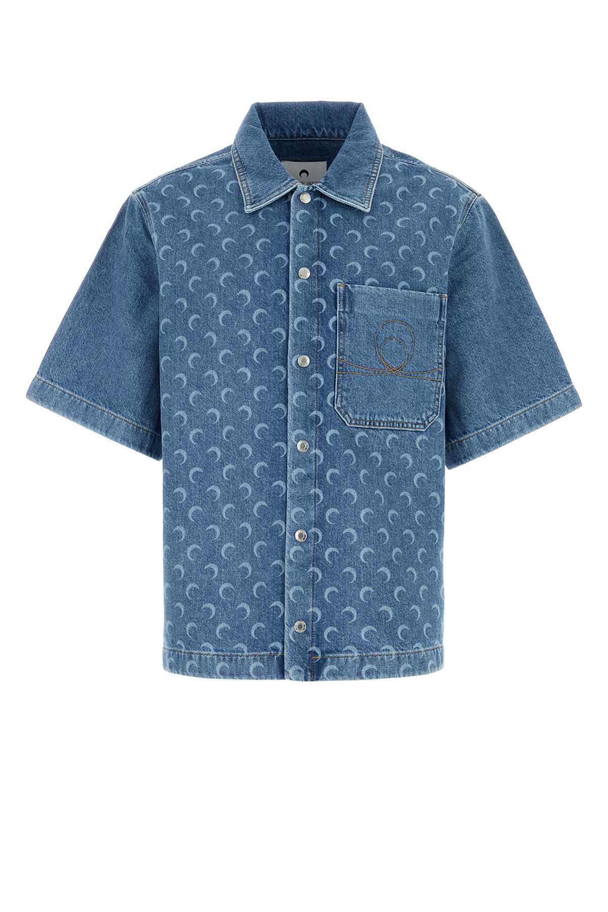 Printed denim shirt MSI017BCDEN0002BL05 (MARINE SERRE / シャツ・ブラウス ) | MARINE SERRE (マリーン セル)
