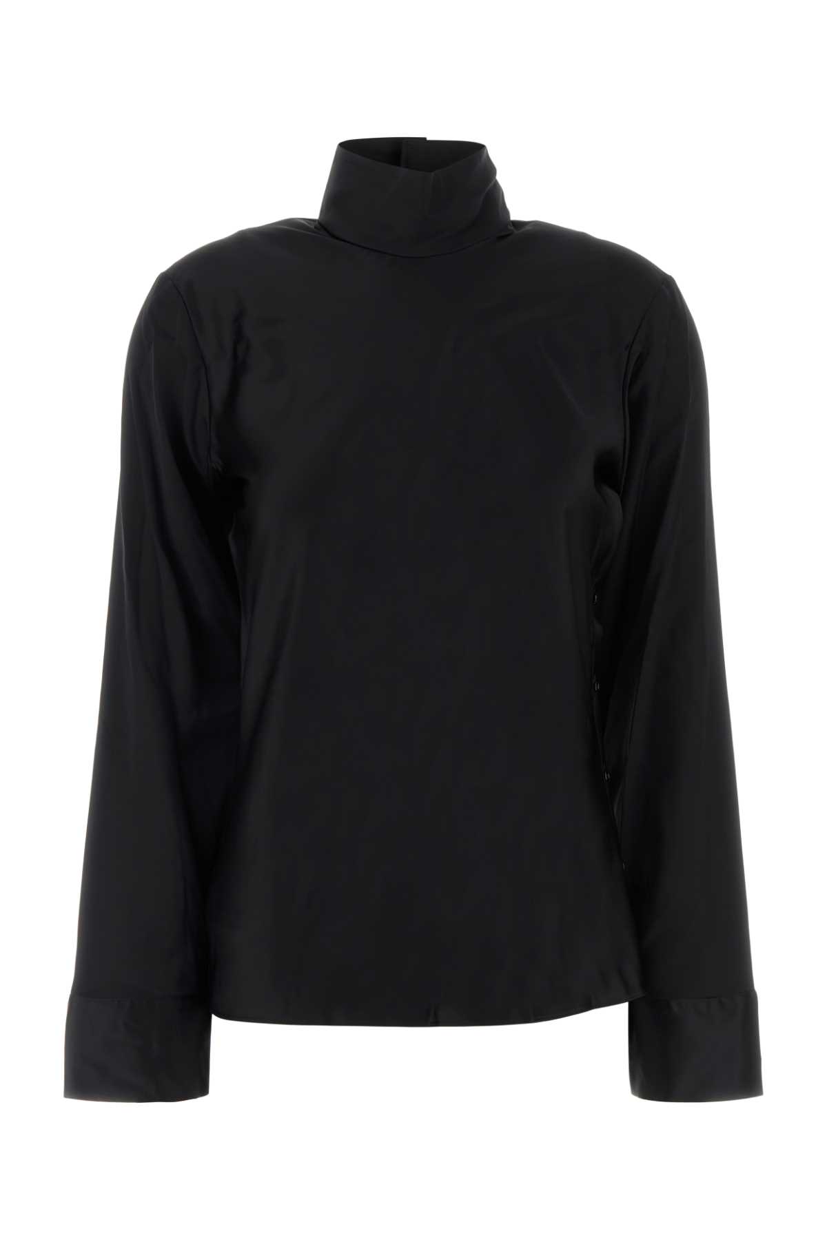Black stretch satin top 325CCH094VI00739999 (Courrèges / シャツ・ブラウス ) | Courrèges (クレージュ)
