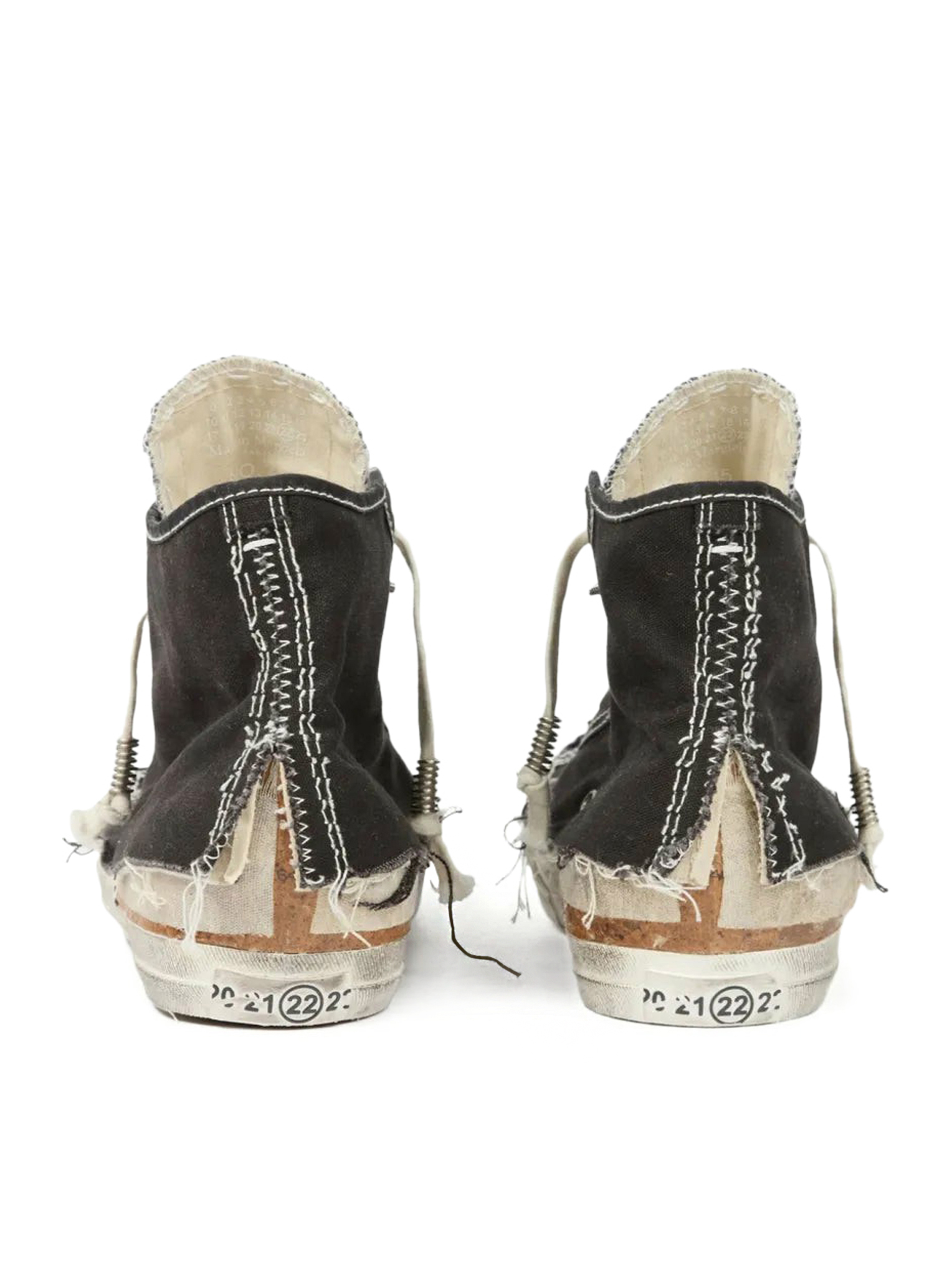 "LOVE TO DEATH" HIGH-TOP CANVAS SNEAKERS WITH DESTRUCTURED DETAILS S97WS0082P7454HB130 (Maison Margiela / スニーカー ) | Maison Margiela (メゾン マルジェラ)(2)