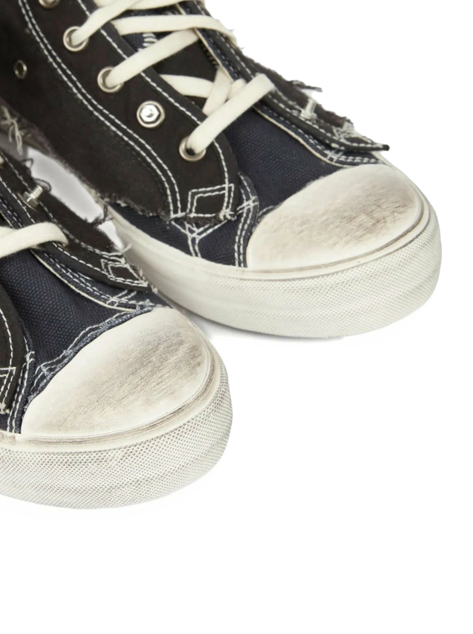 "LOVE TO DEATH" HIGH-TOP CANVAS SNEAKERS WITH DESTRUCTURED DETAILS S97WS0082P7454HB130 (Maison Margiela / スニーカー ) | Maison Margiela (メゾン マルジェラ)(3)