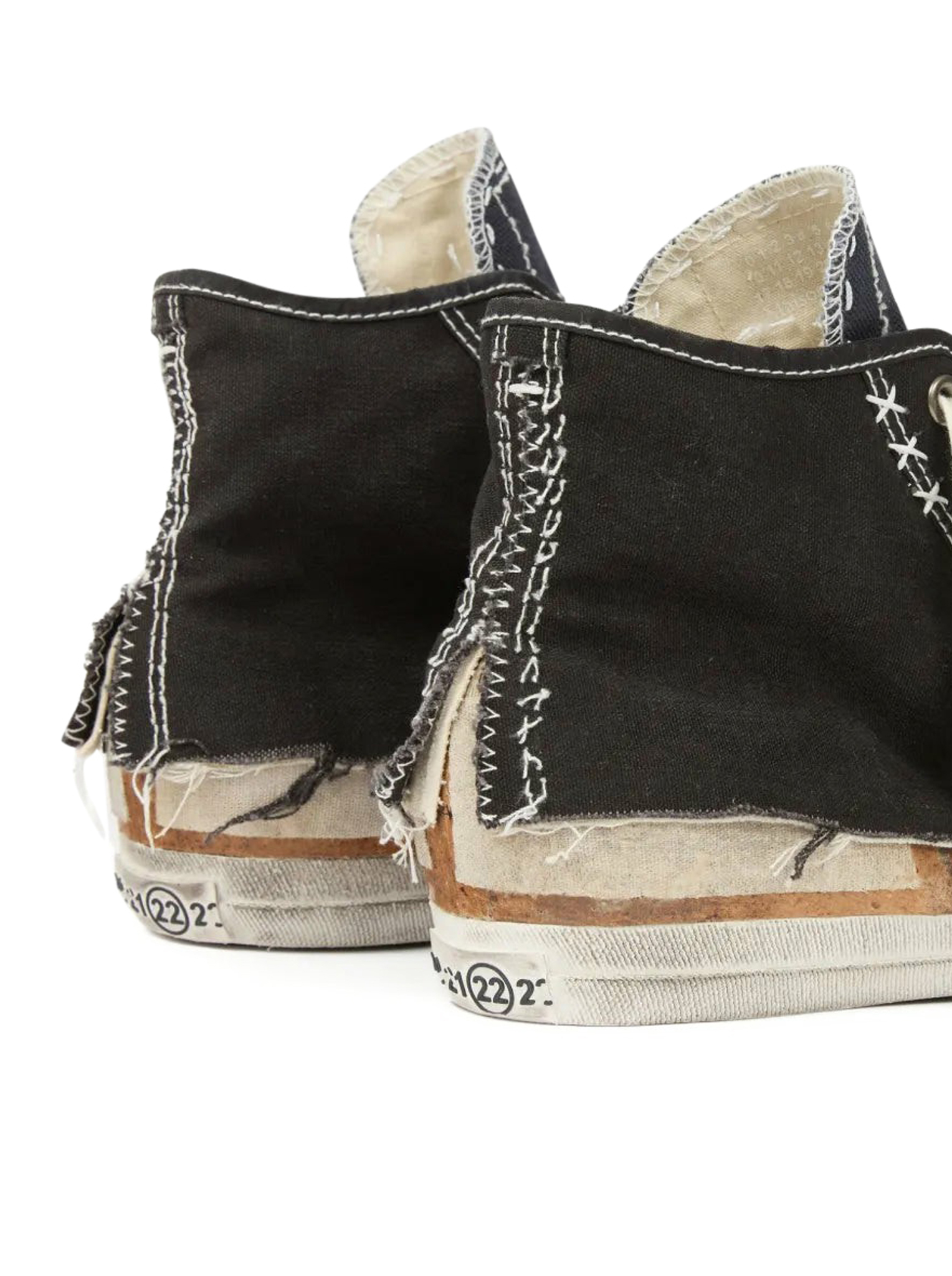 "LOVE TO DEATH" HIGH-TOP CANVAS SNEAKERS WITH DESTRUCTURED DETAILS S97WS0082P7454HB130 (Maison Margiela / スニーカー ) | Maison Margiela (メゾン マルジェラ)(4)