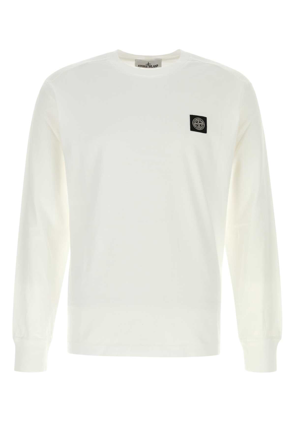 White cotton t-shirt 210002813V0001 (STONE ISLAND / Tシャツ・カットソー ) | STONE ISLAND (ストーンアイランド)