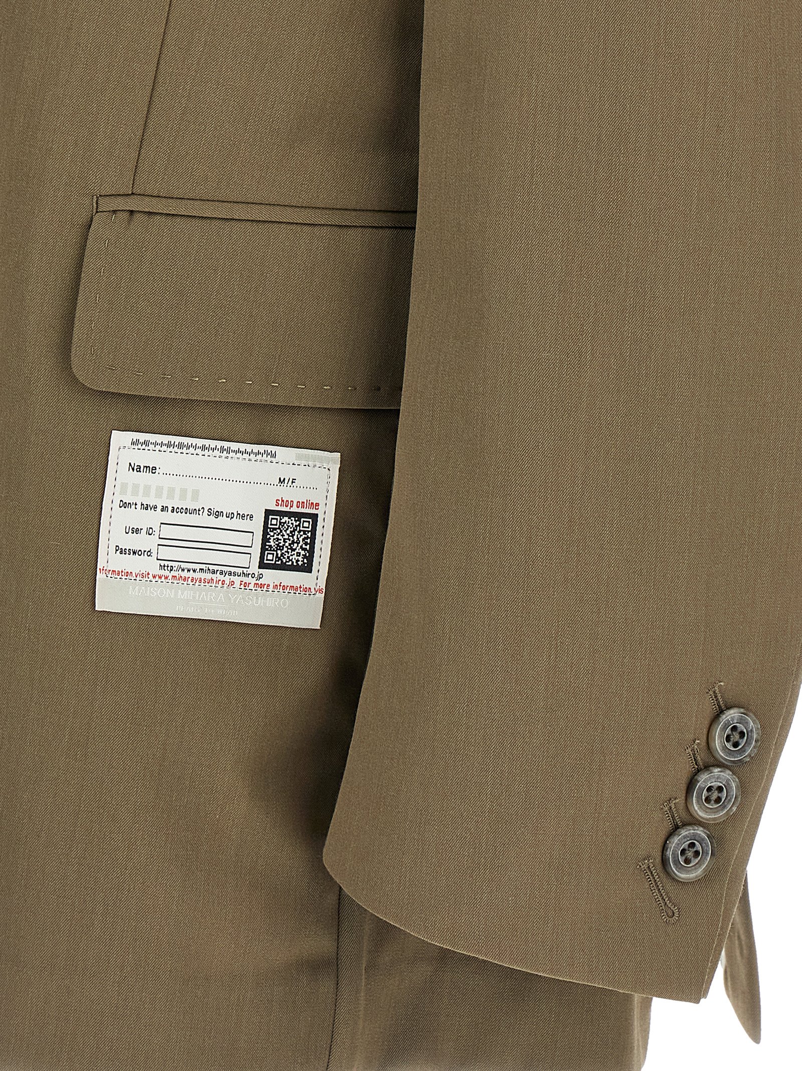 'Mix Layered Wool Gabardine' blazer A15JK031KHAKI (Maison Mihara Yasuhiro / ブレザー・ジャケット ) | Maison Mihara Yasuhiro (メゾン ミハラ ヤスヒロ)(3)