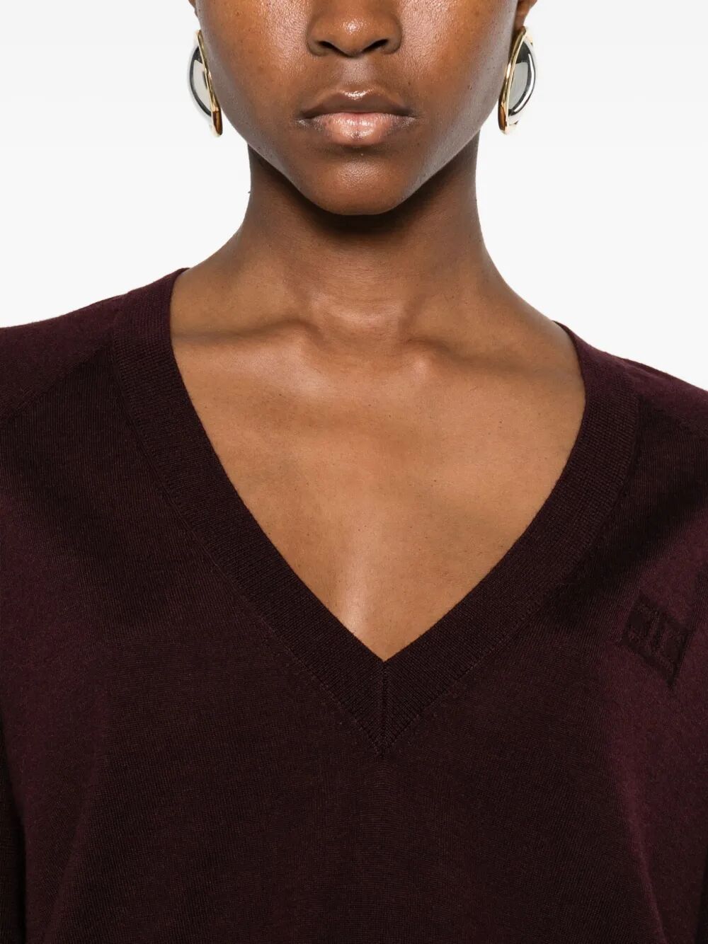 WOOL BLEND TRICOT V-NECK SWEATER MK34S57E2EA4 (Elisabetta Franchi / ニット・セーター・カーディガン ) | Elisabetta Franchi (エリザベッタ フランキ)(4)