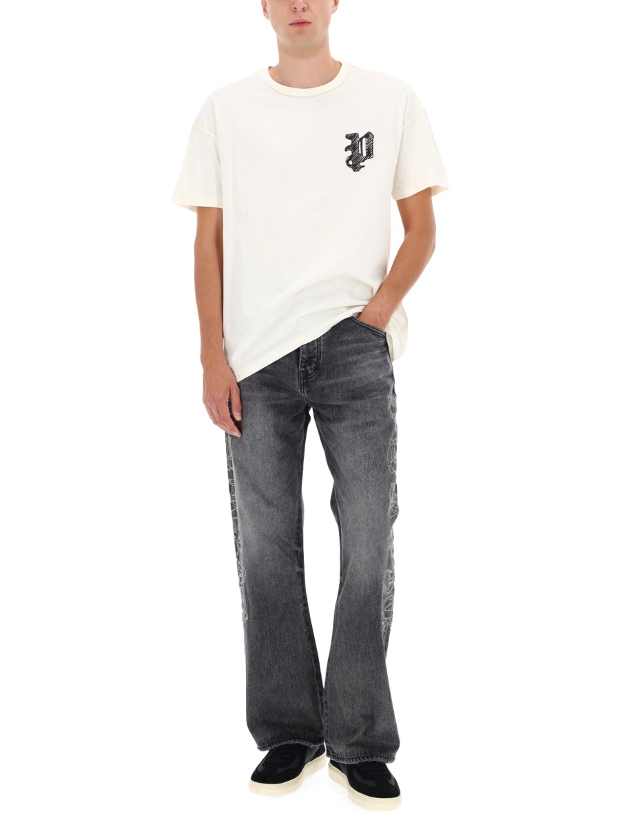 "SCRIBBLED P" T-SHIRT P101TWSP425OFFWHITE (PURPLE / Tシャツ・カットソー ) | PURPLE (パープル)(1)