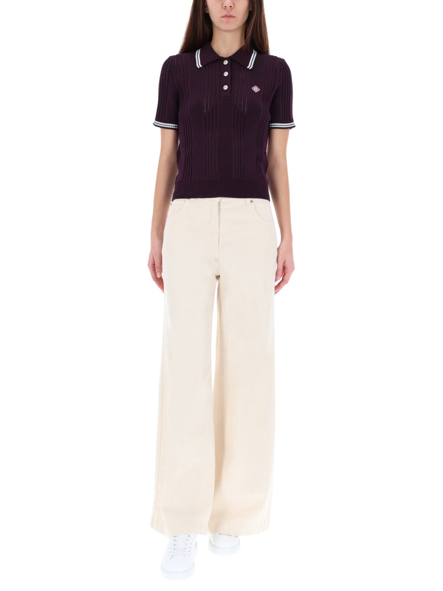 COTTON KNIT POLO SHIRT WAW25KW108901AUBERGINE (Casablanca / ポロシャツ ) | Casablanca (カサブランカ)(1)