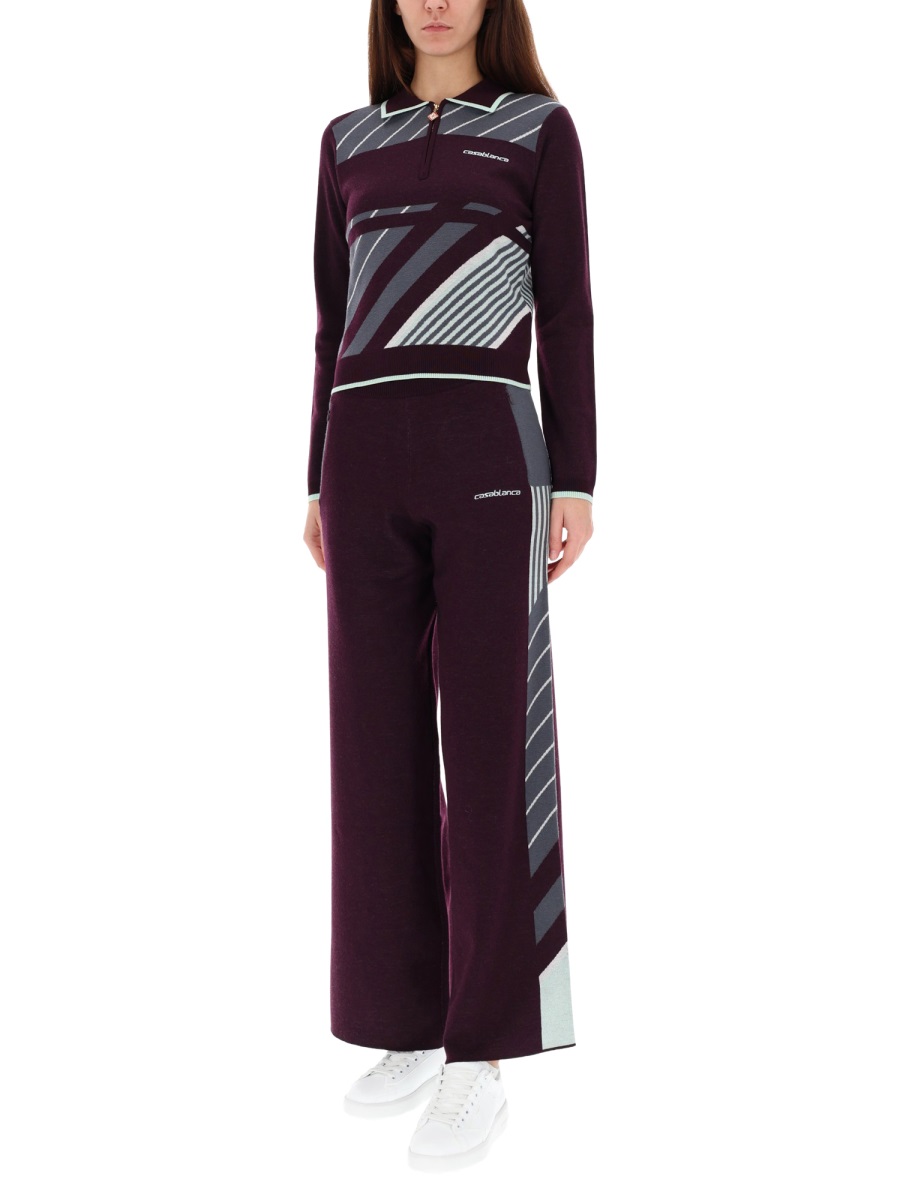 "DIAGONAL" TENNIS POLO SHIRT WAW25KW108501AUBERGINE (Casablanca / ポロシャツ ) | Casablanca (カサブランカ)(2)
