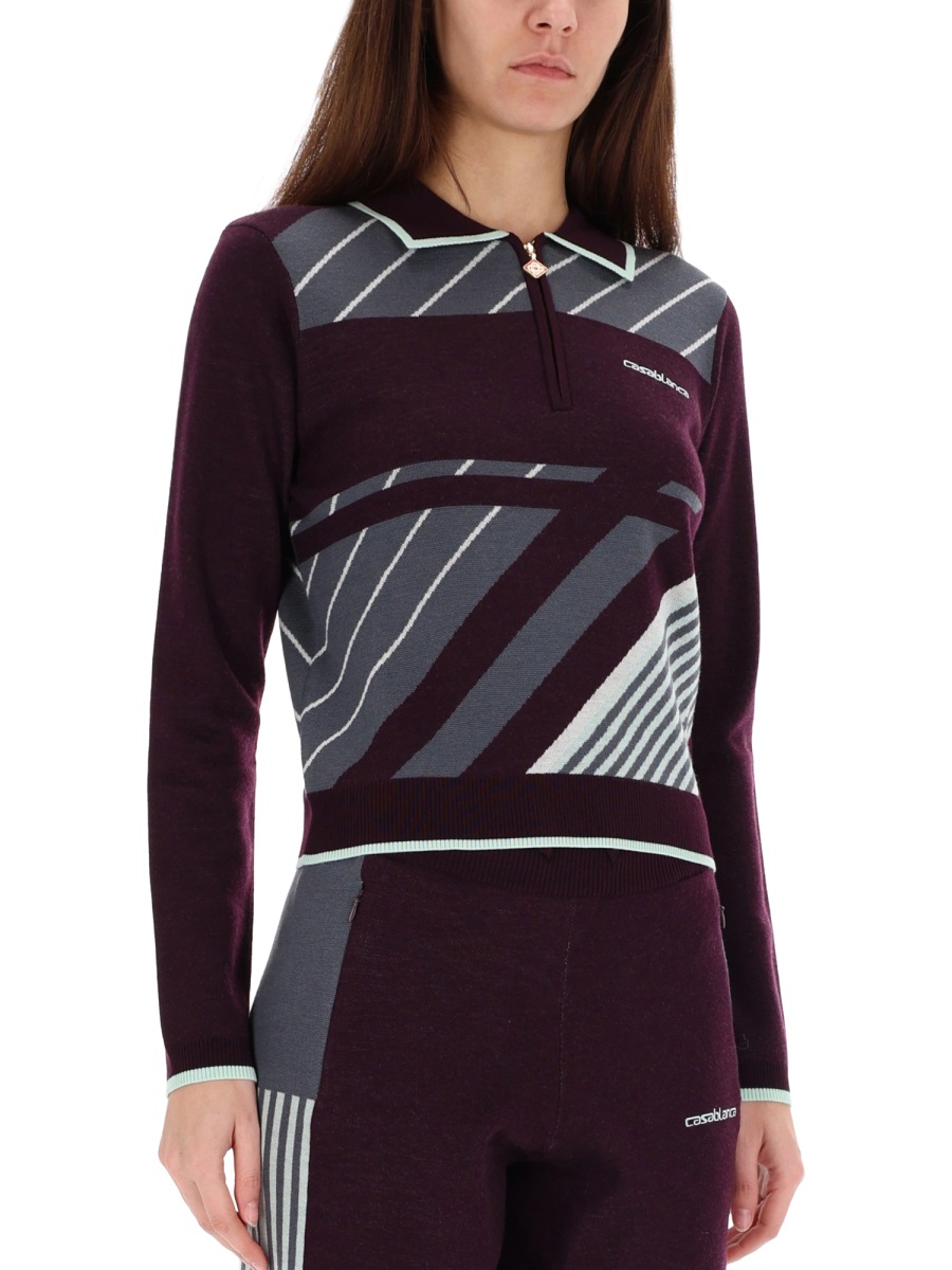 "DIAGONAL" TENNIS POLO SHIRT WAW25KW108501AUBERGINE (Casablanca / ポロシャツ ) | Casablanca (カサブランカ)(3)