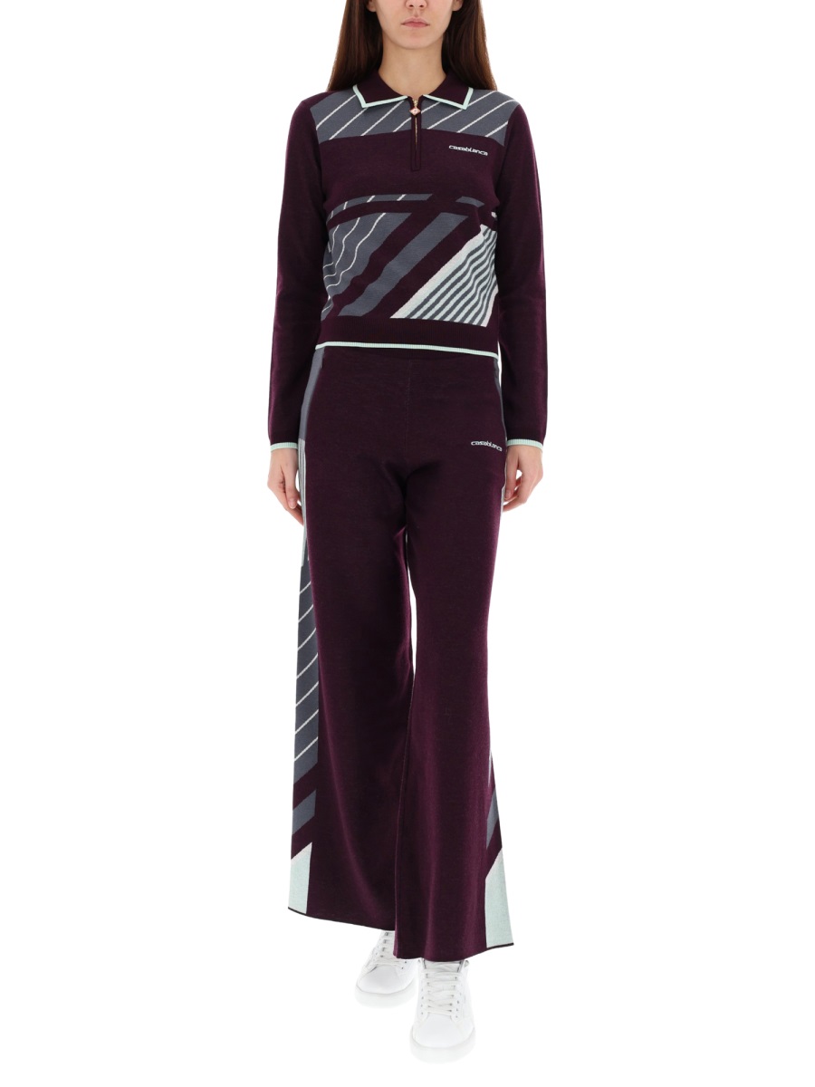 "DIAGONAL" TENNIS PANTS WAW25KW108601AUBERGINE (Casablanca / パンツ ) | Casablanca (カサブランカ)(1)