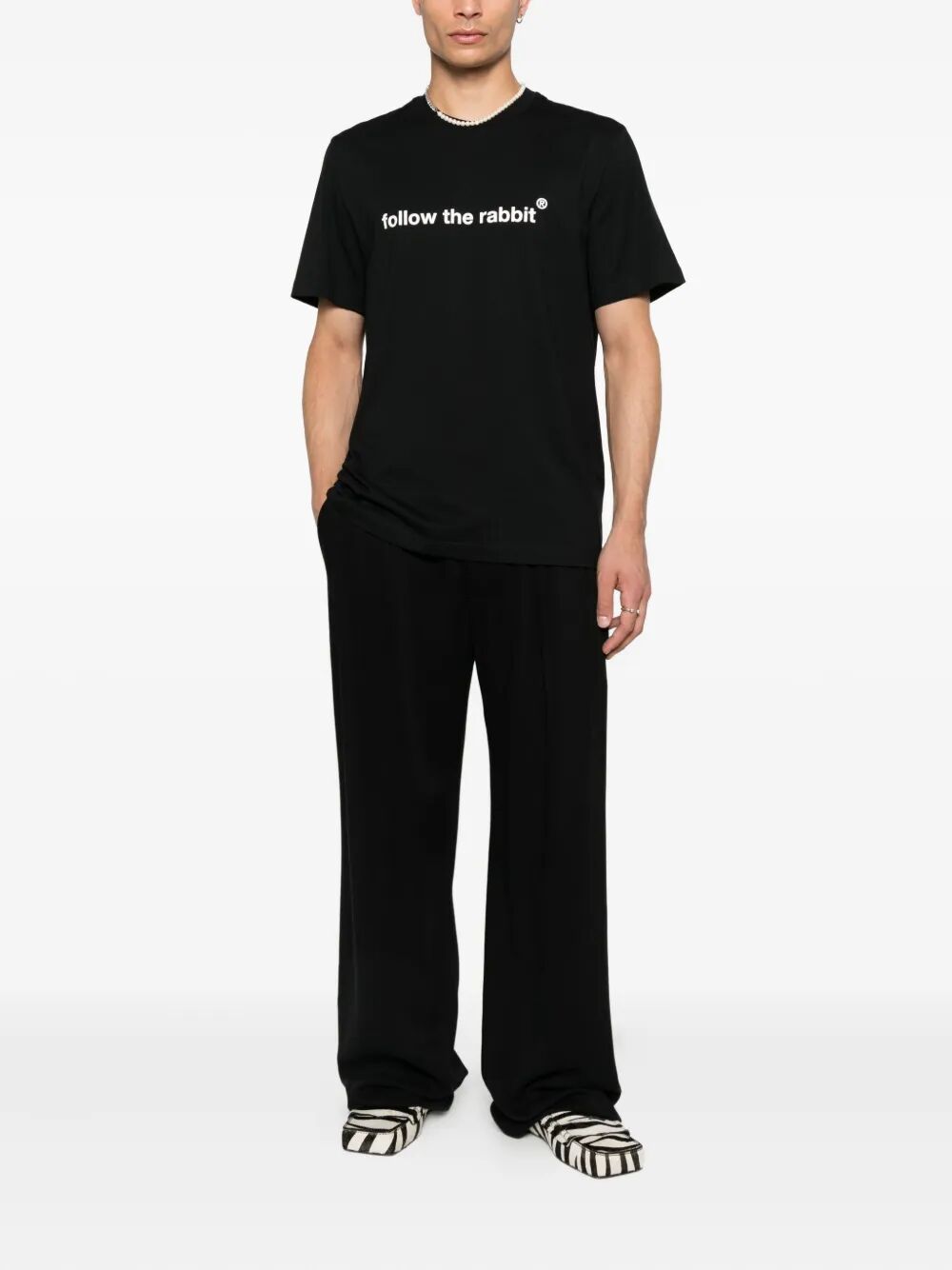 FOLLOW THE RABBIT PRINT COTTON T-SHIRT 3940MM12025779899 (MSGM / Tシャツ・カットソー ) | MSGM (エムエスジーエム)(1)