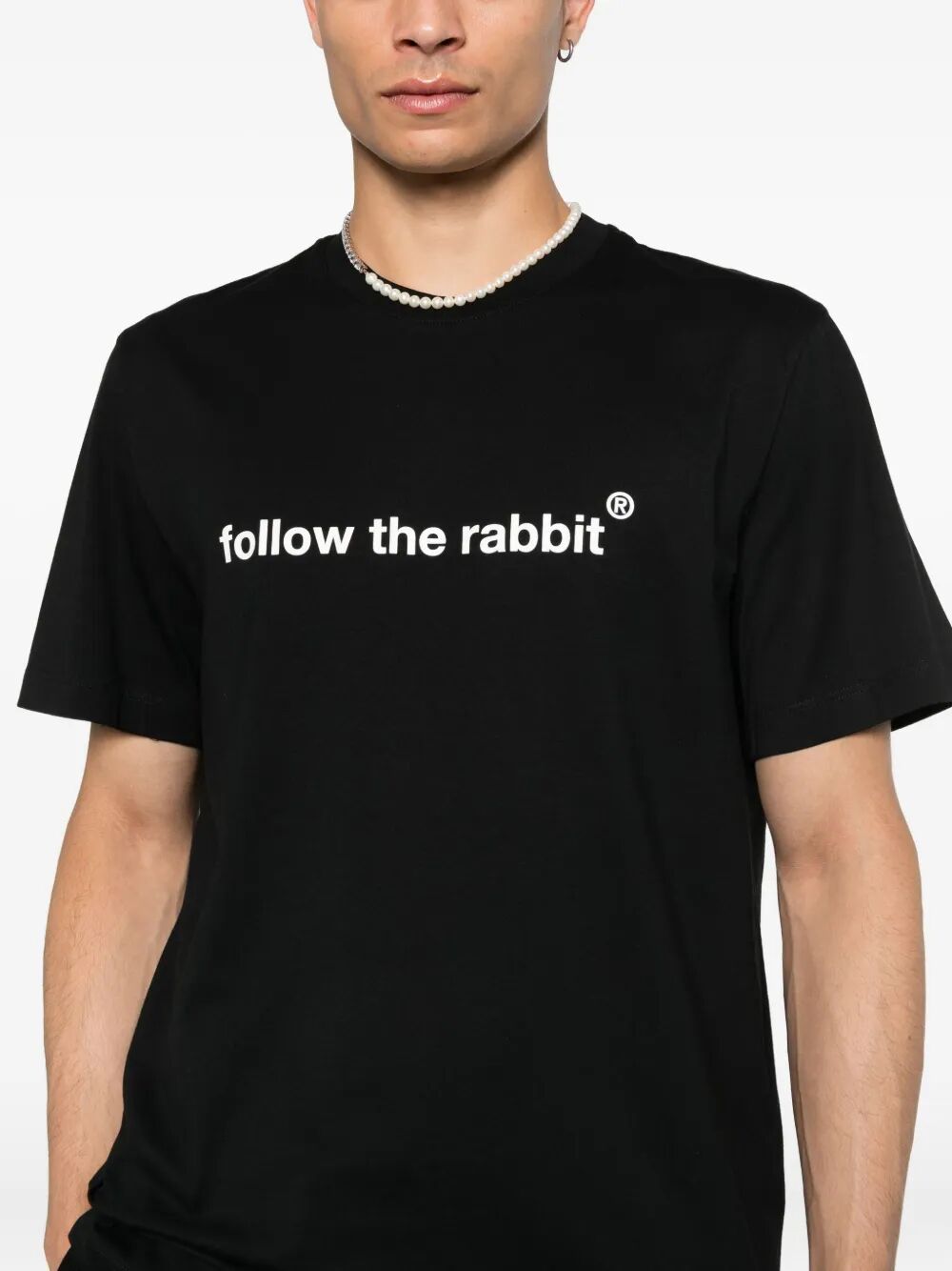 FOLLOW THE RABBIT PRINT COTTON T-SHIRT 3940MM12025779899 (MSGM / Tシャツ・カットソー ) | MSGM (エムエスジーエム)(3)