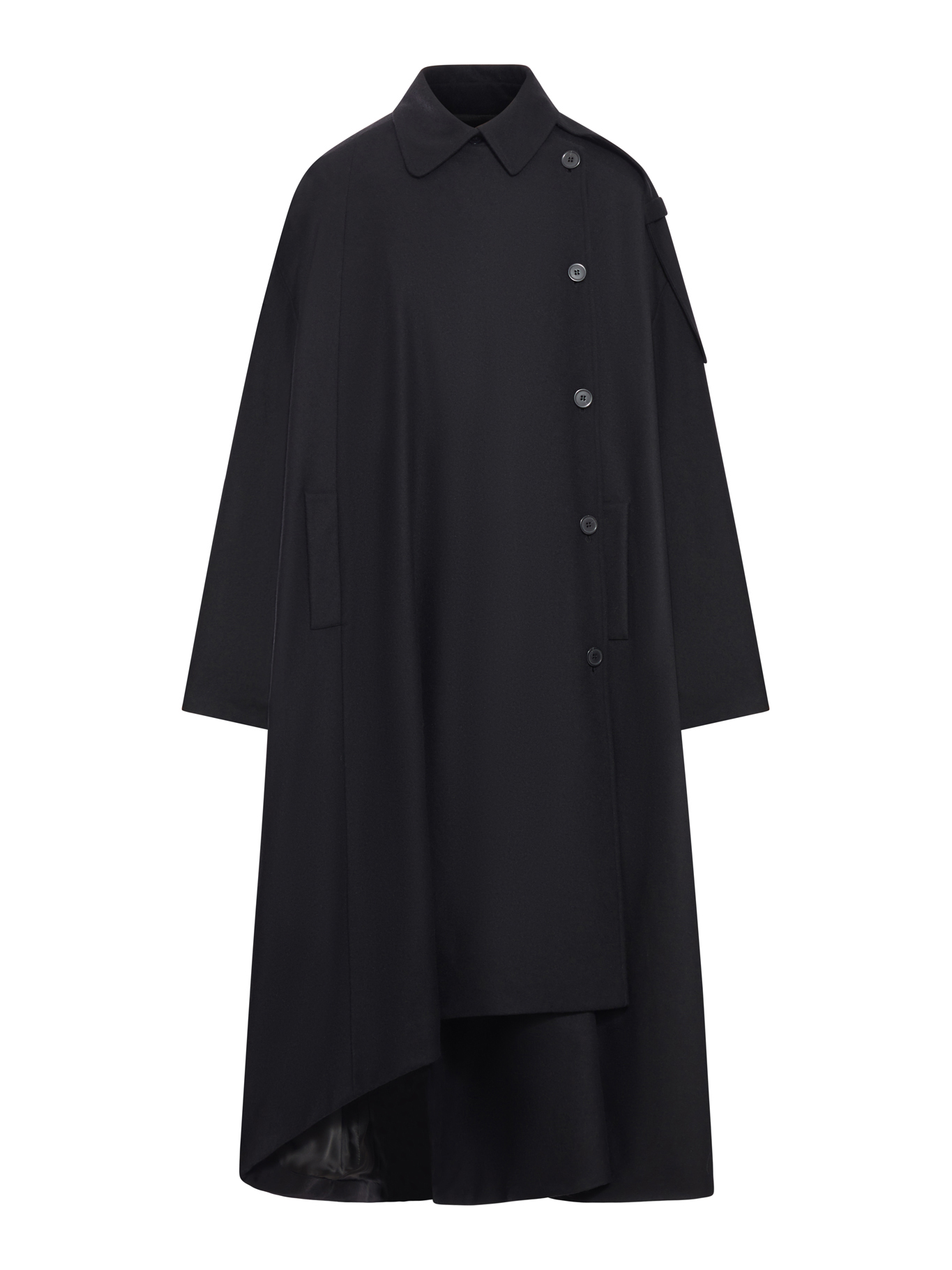 ASYMMETRIC OVERSIZED TRENCH COAT N9280BLACK (THE NINA STUDIO / コート ) | THE NINA STUDIO (ザ ニーナ スタジオ)