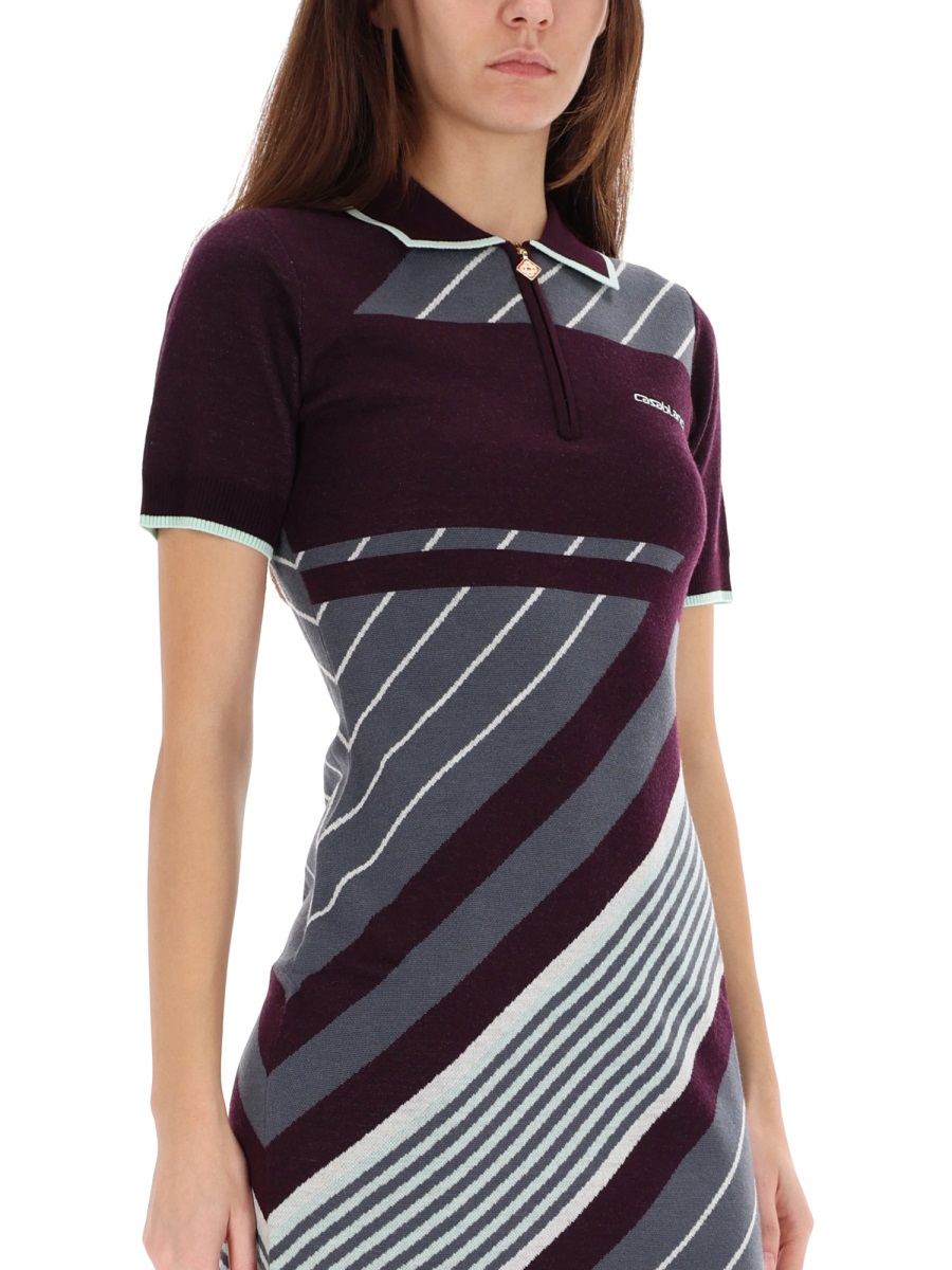 "DIAGONAL" TENNIS POLO DRESS WAW25KW108701AUBERGINE (Casablanca / ワンピース・ドレス・オールインワン ) | Casablanca (カサブランカ)(3)