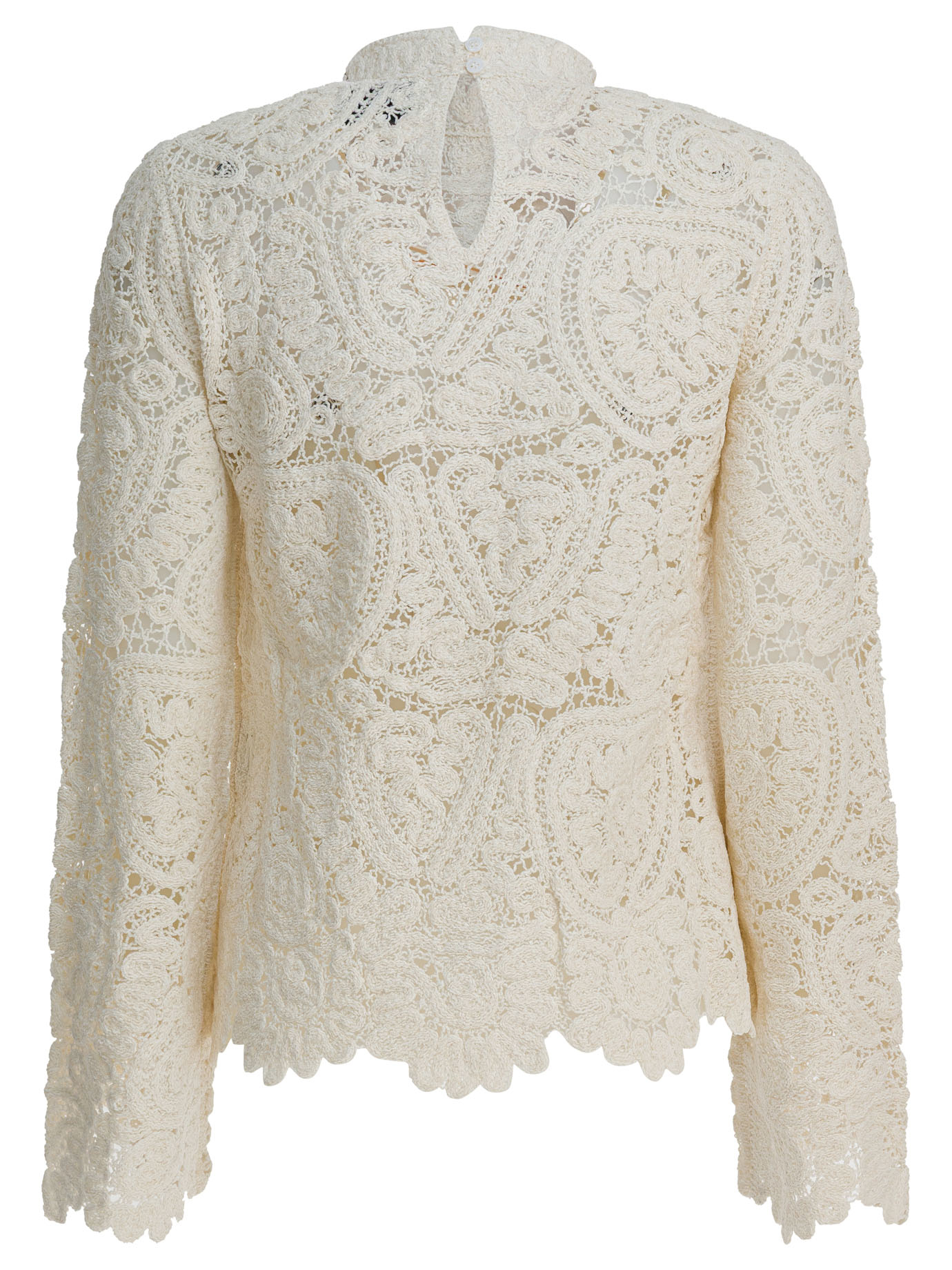 Perforated silk "Wade" sweater WADEIVORY (LOULOU STUDIO / ニット・セーター・カーディガン ) | LOULOU STUDIO (ルルスタジオ)(1)