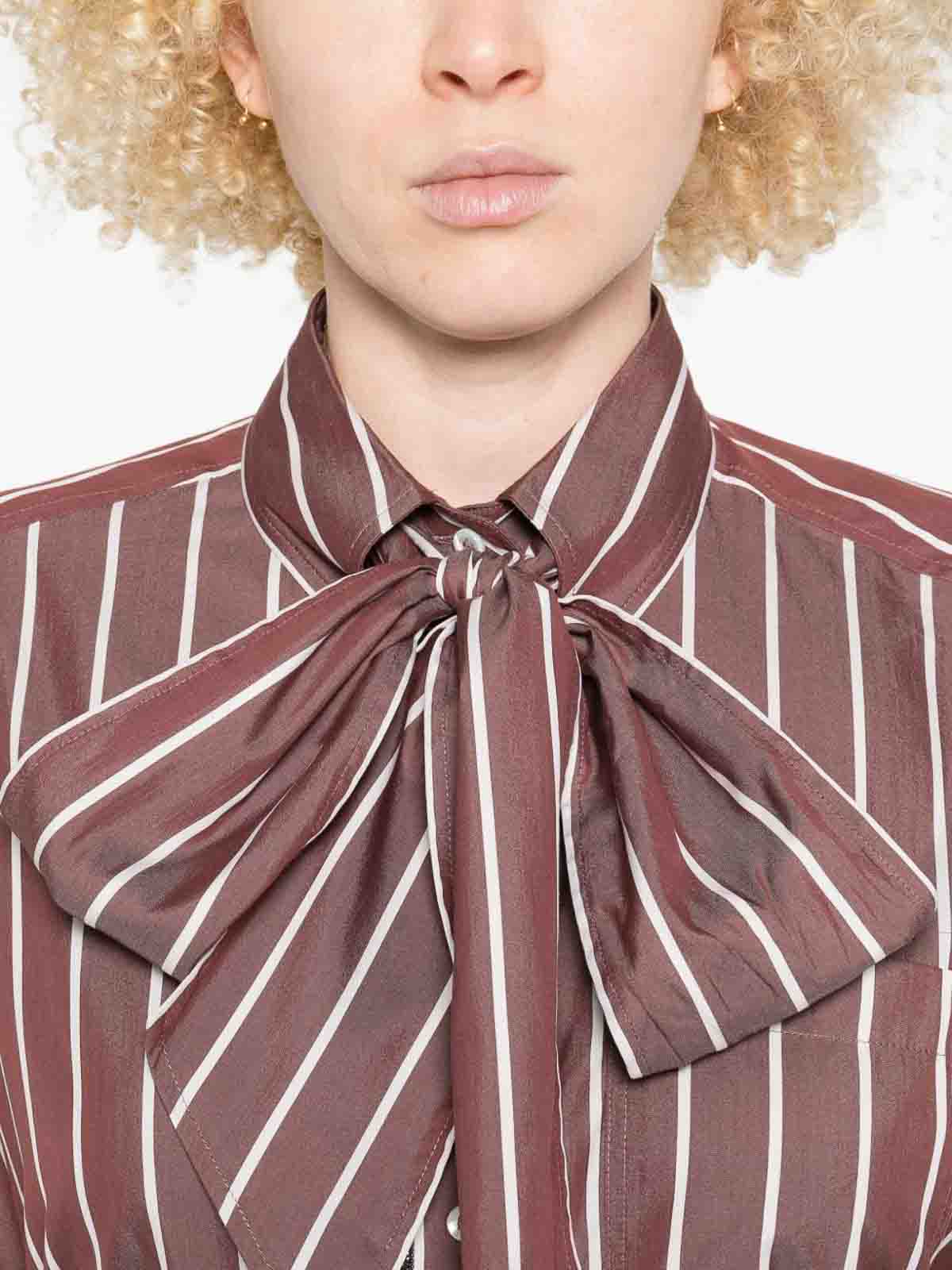 Striped Shirt With Bow MP752ND726C029 (Brunello Cucinelli / シャツ・ブラウス ) | Brunello Cucinelli (ブルネロ・クチネリ)(2)