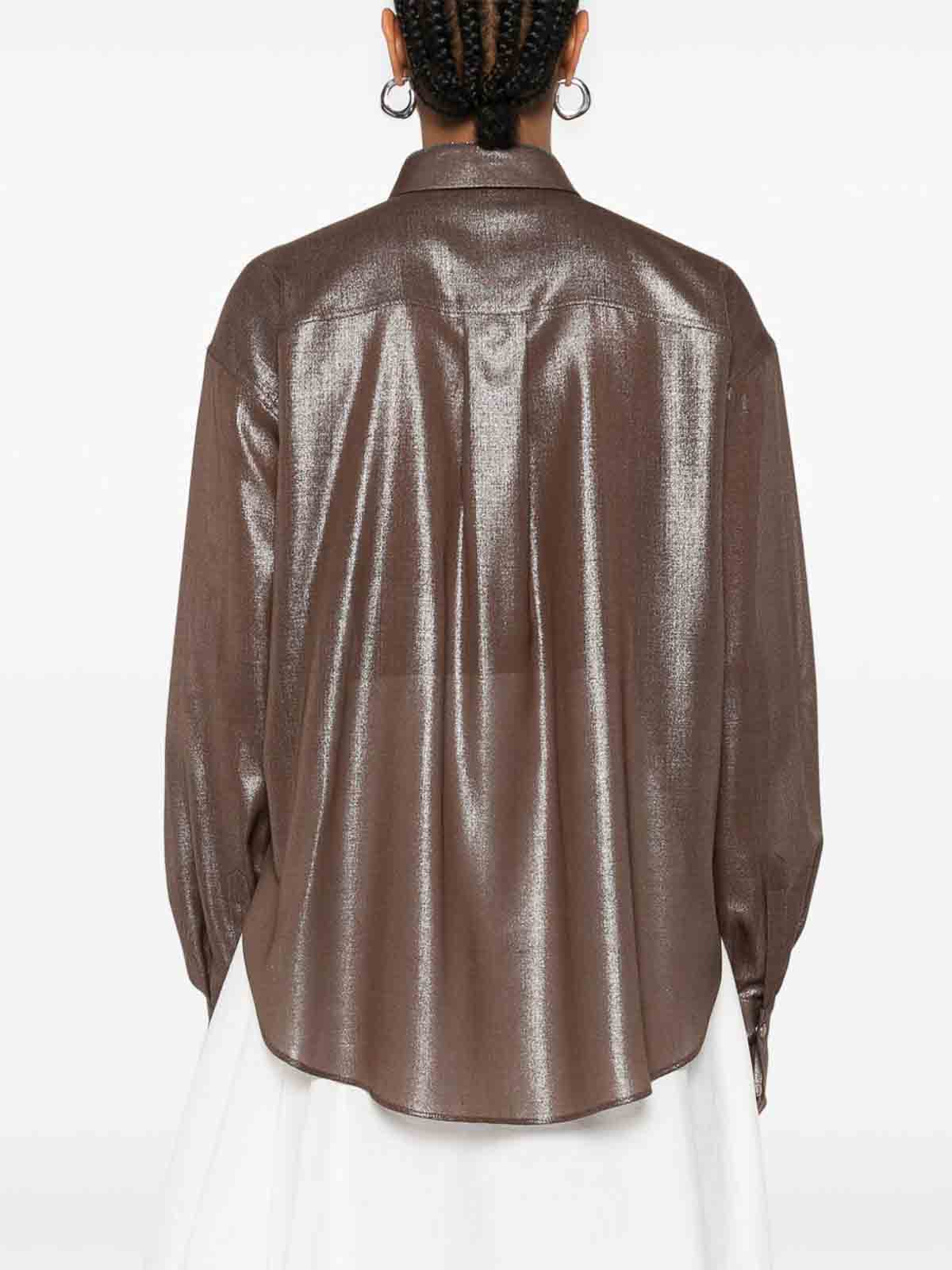 Brown Wool Blend Shirt MP150NC106C3185 (Brunello Cucinelli / シャツ・ブラウス ) | Brunello Cucinelli (ブルネロ・クチネリ)(2)