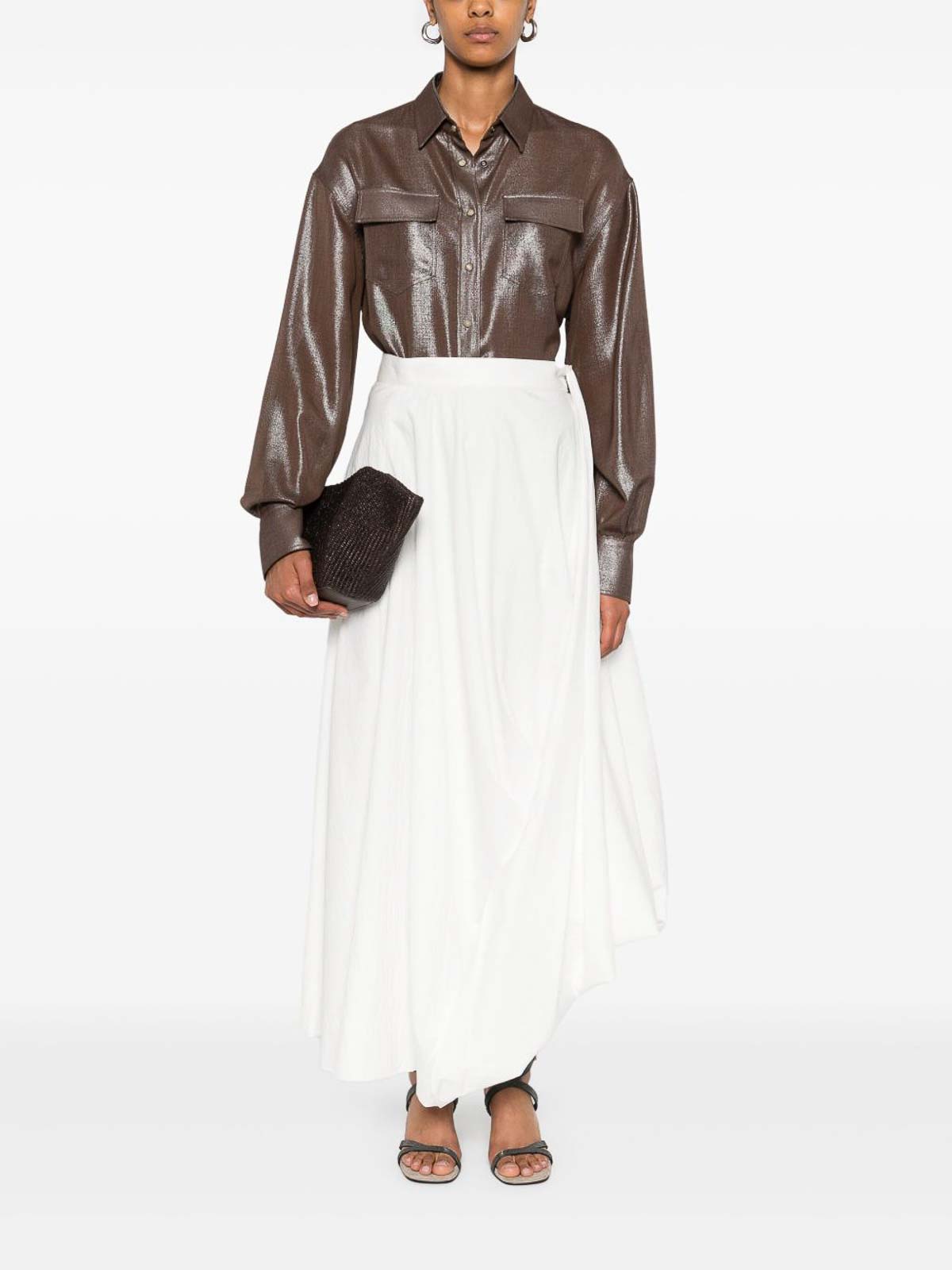 Brown Wool Blend Shirt MP150NC106C3185 (Brunello Cucinelli / シャツ・ブラウス ) | Brunello Cucinelli (ブルネロ・クチネリ)(4)