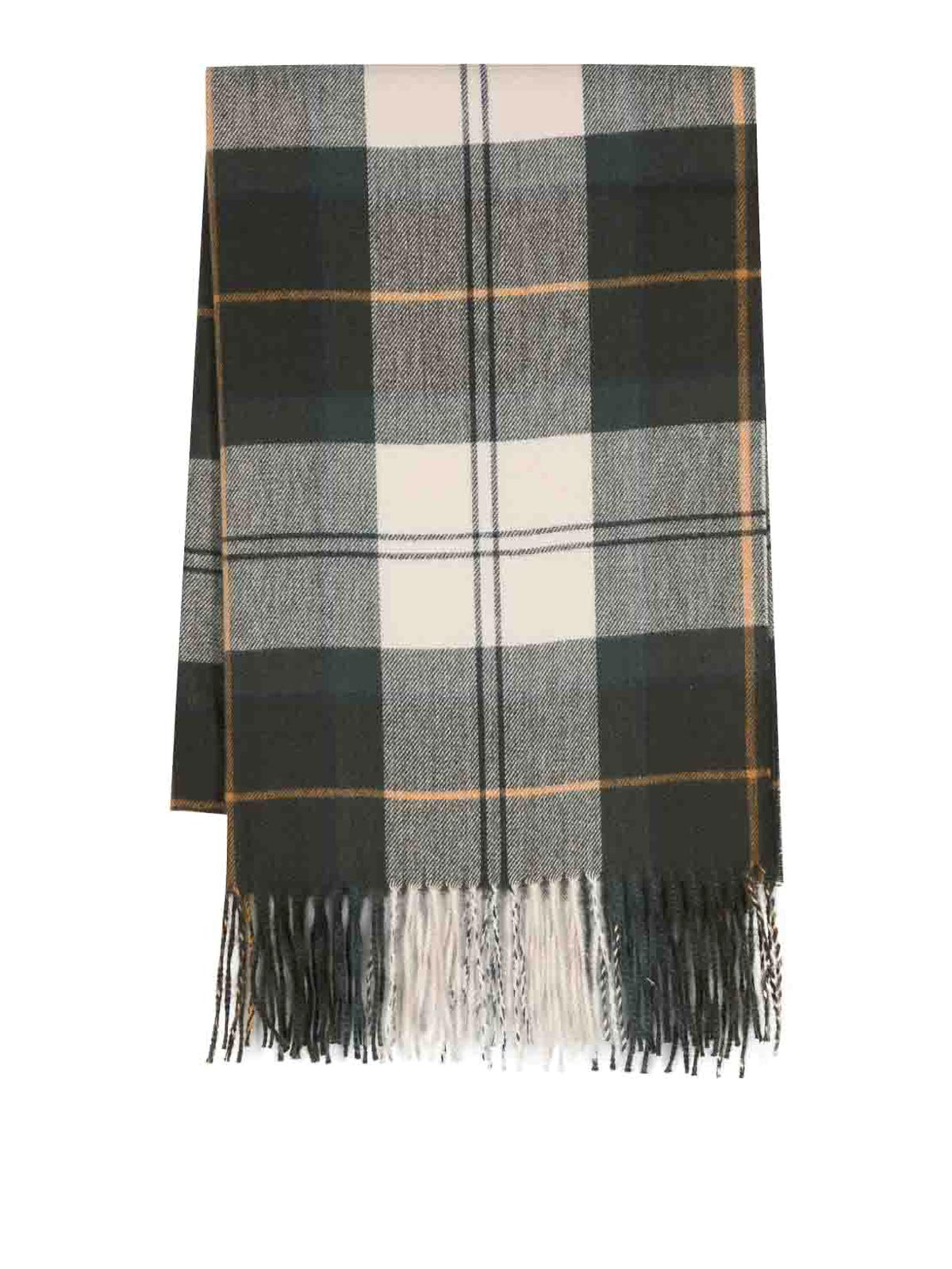Green Fringed Checked Scarf LSC0426TN51 (Barbour / スカーフ・マフラー ) | Barbour (バブアー)